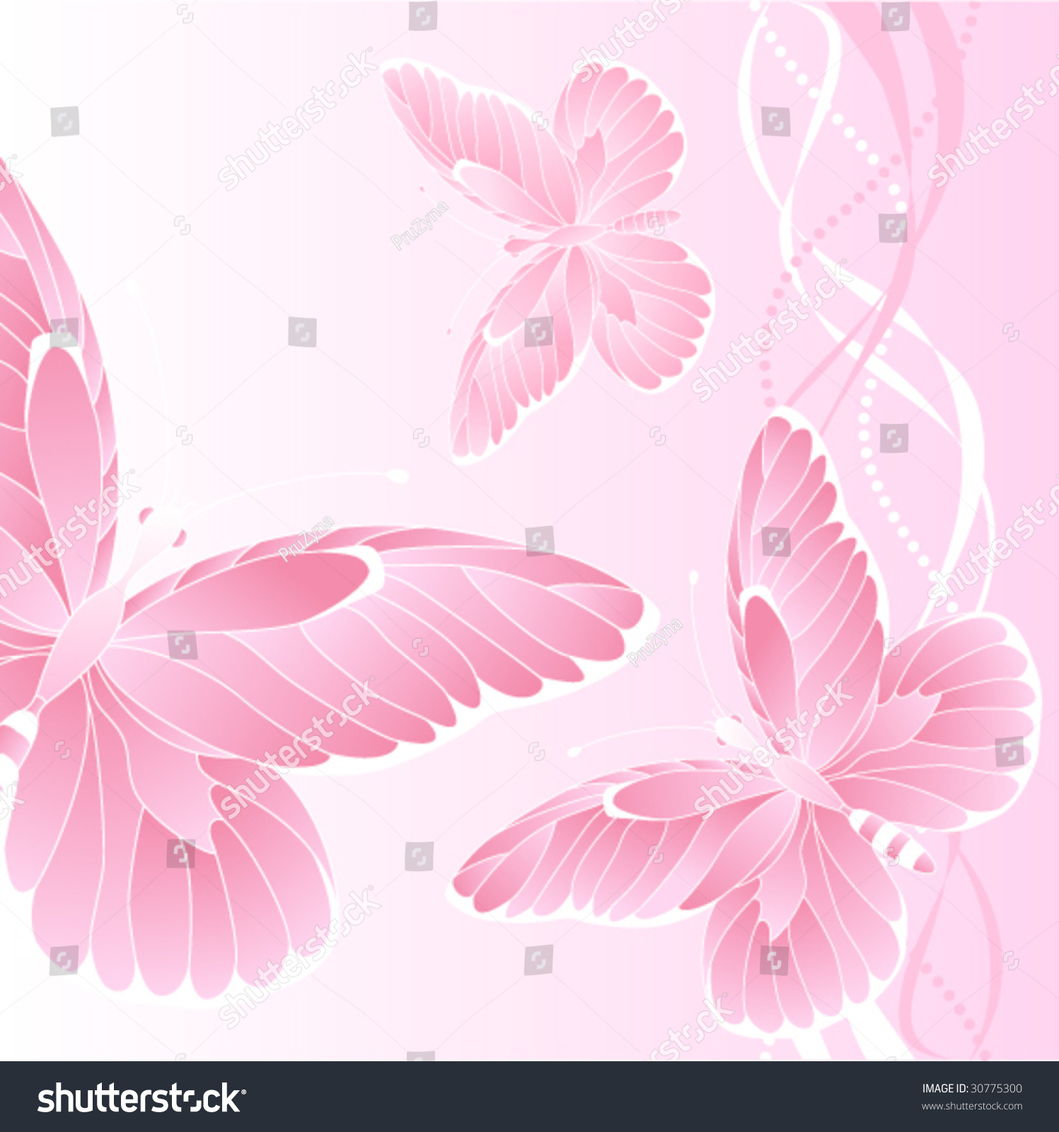 Background Pink Butterflies Stock Vector 30775300 - Shutterstock