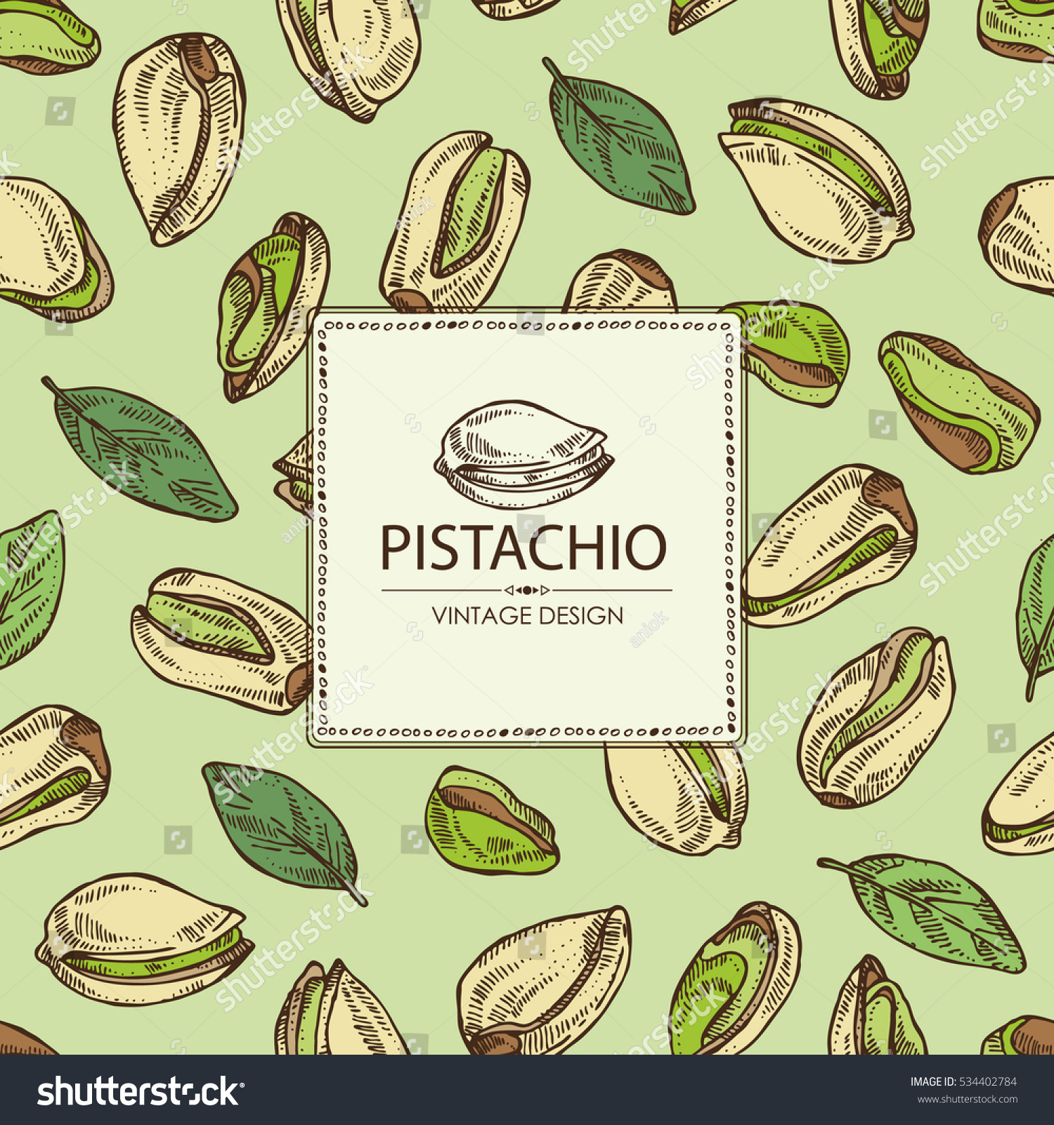 ピスタチオの背景 手書き のベクター画像素材 ロイヤリティフリー Shutterstock