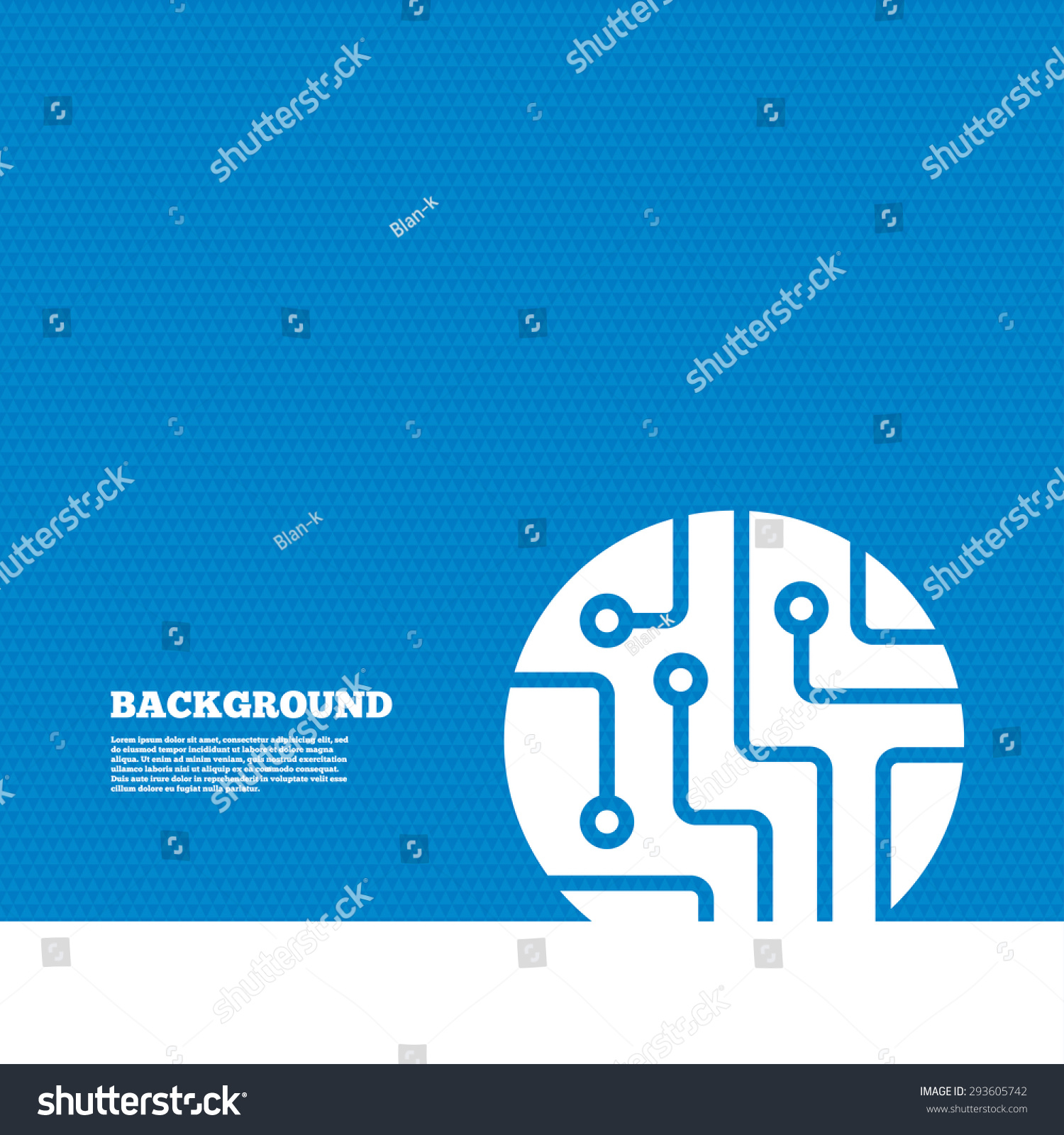 Background with seamless pattern. Circuit board sign icon. Technology scheme circle symbol. Triangles