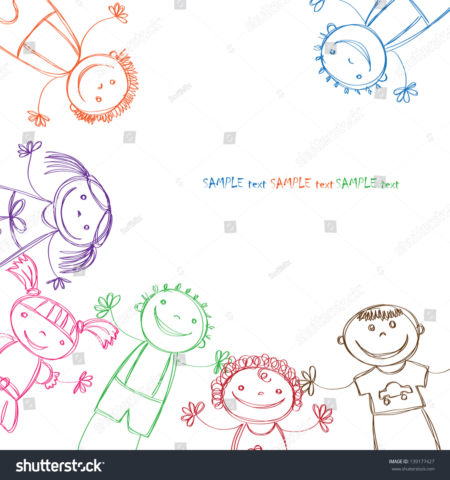 Background Image Funny Kids Stock Vector (Royalty Free) 139177427