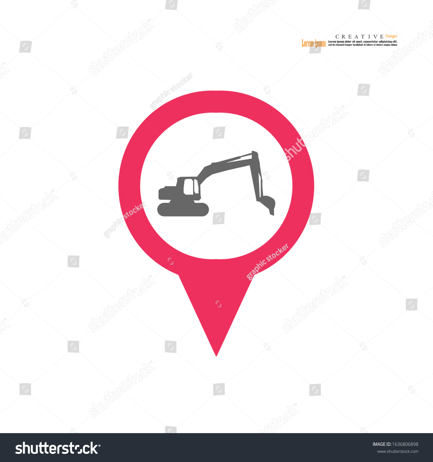 Backhoe Icon On White Backgroundvector Illustration Stock Vector ...