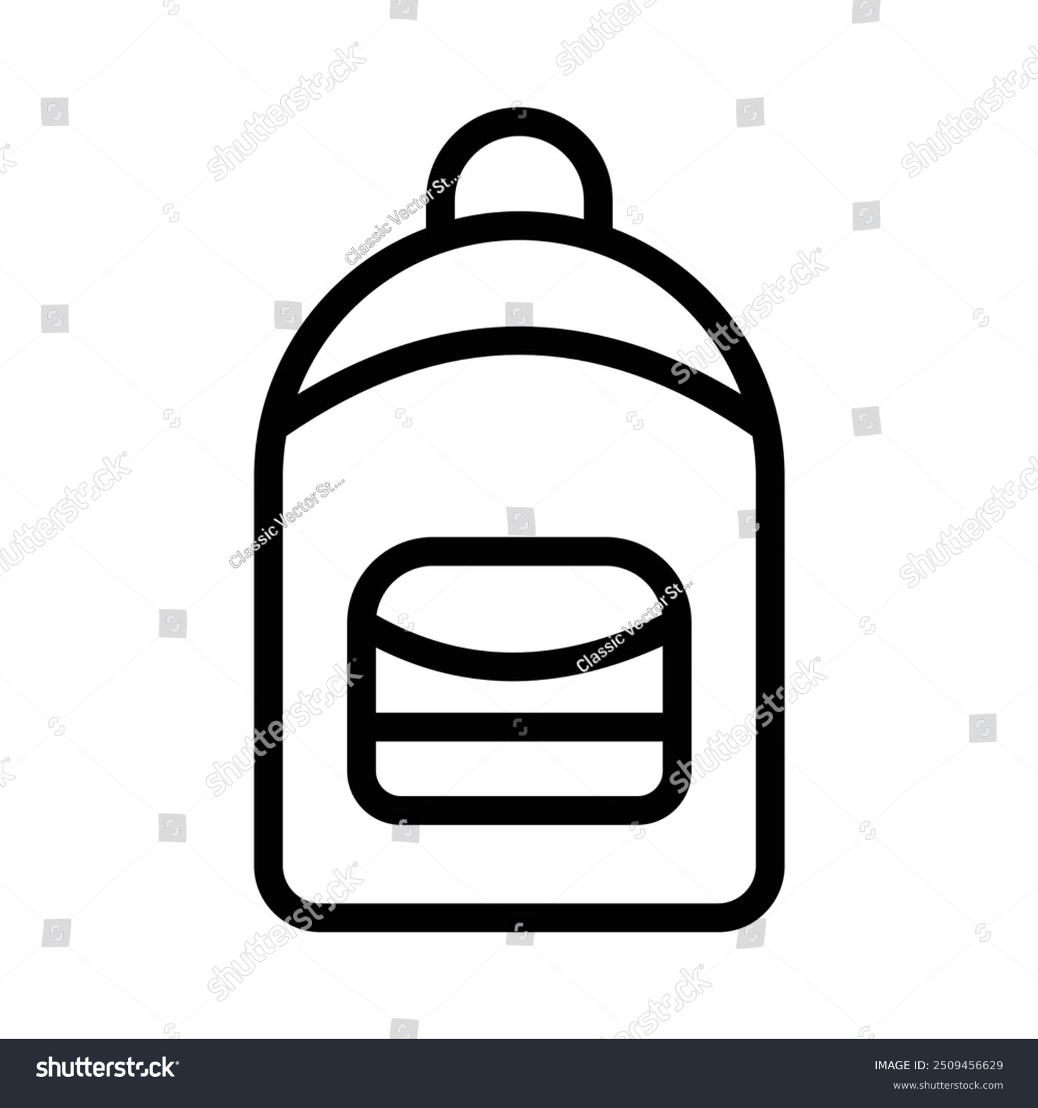 recommend clip art: backpack line icon, Simple sign bag for school children, student, template for graphic and web design collection.