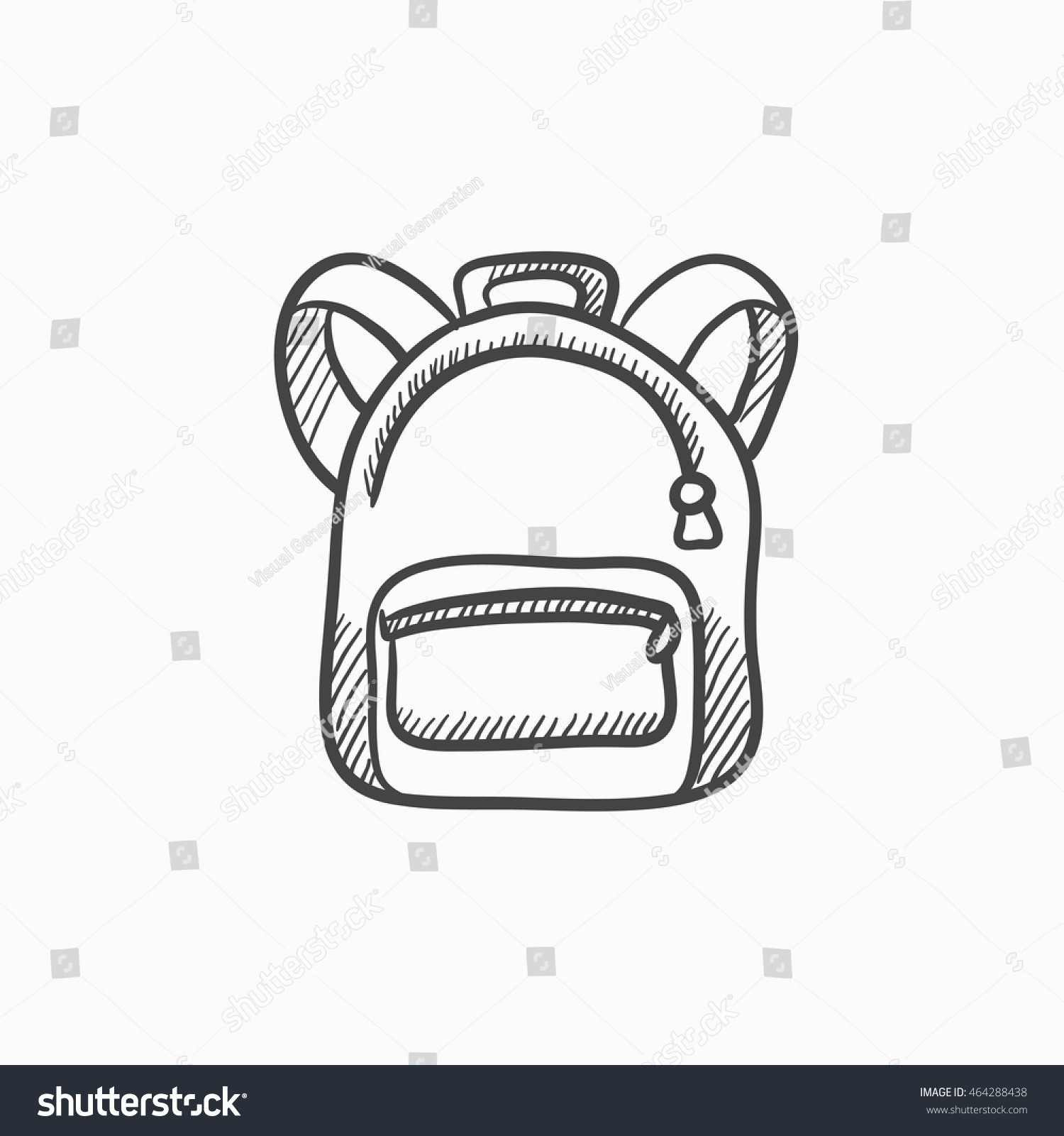 Backpack Vector Sketch Icon Isolated On Stock Vector 464288438