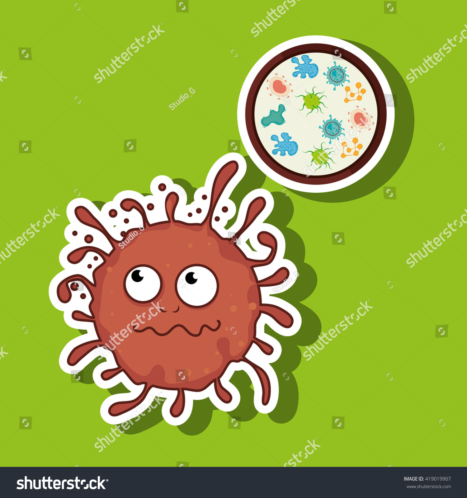 Bacteriology Concept Design Stock Vector (Royalty Free) 419019907
