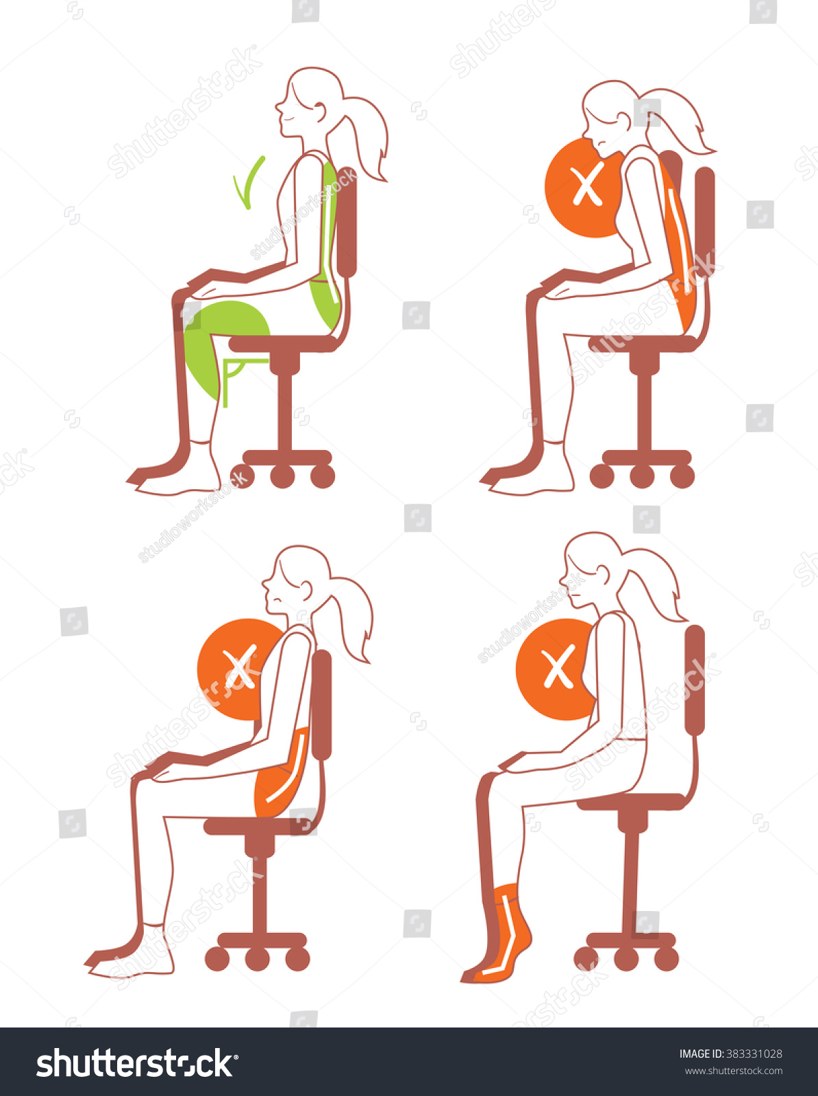 Bad Sitting Position. Sitting Positions. Correct Sitting Position And ...