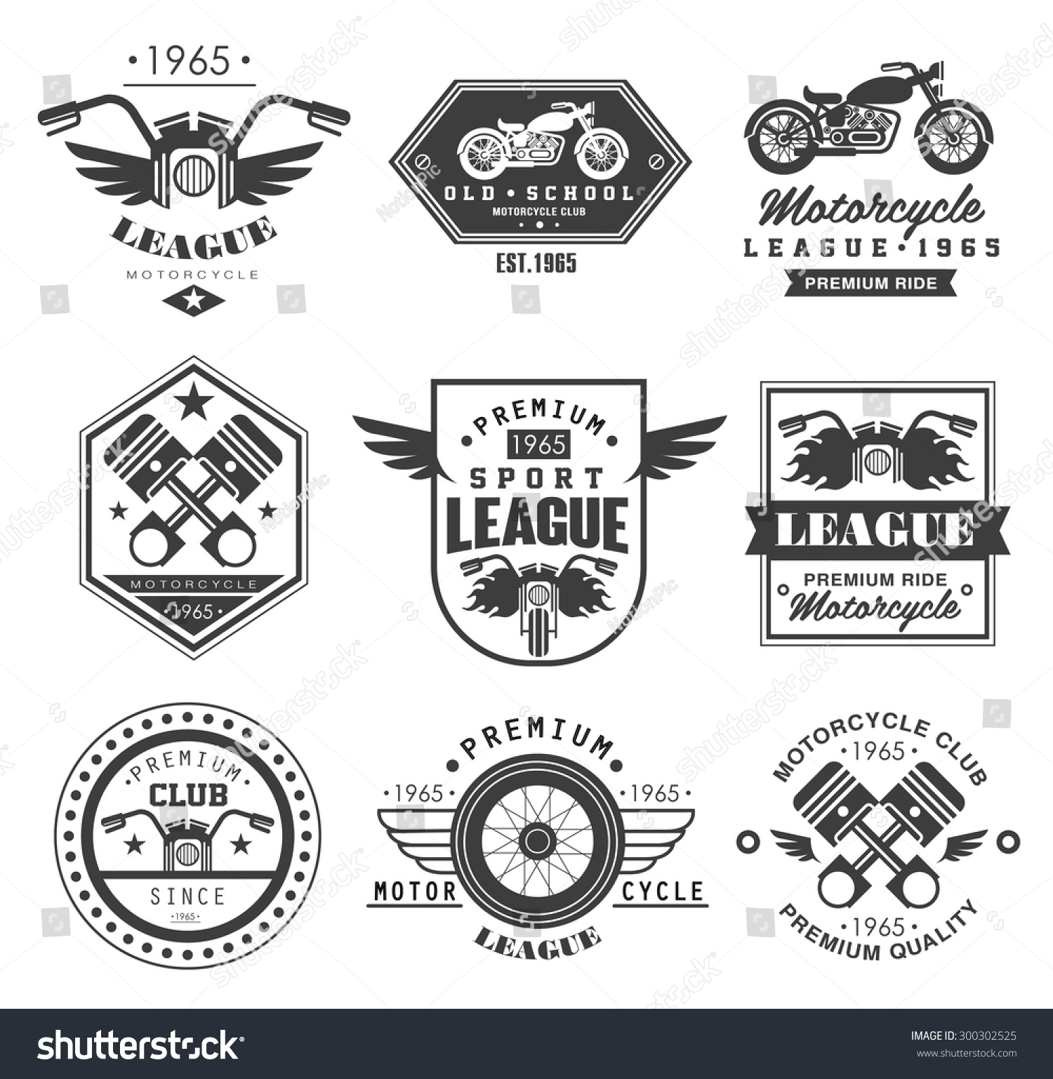 Badges Emblems Motorcycle Collections Vector Logo Stock Vector ...