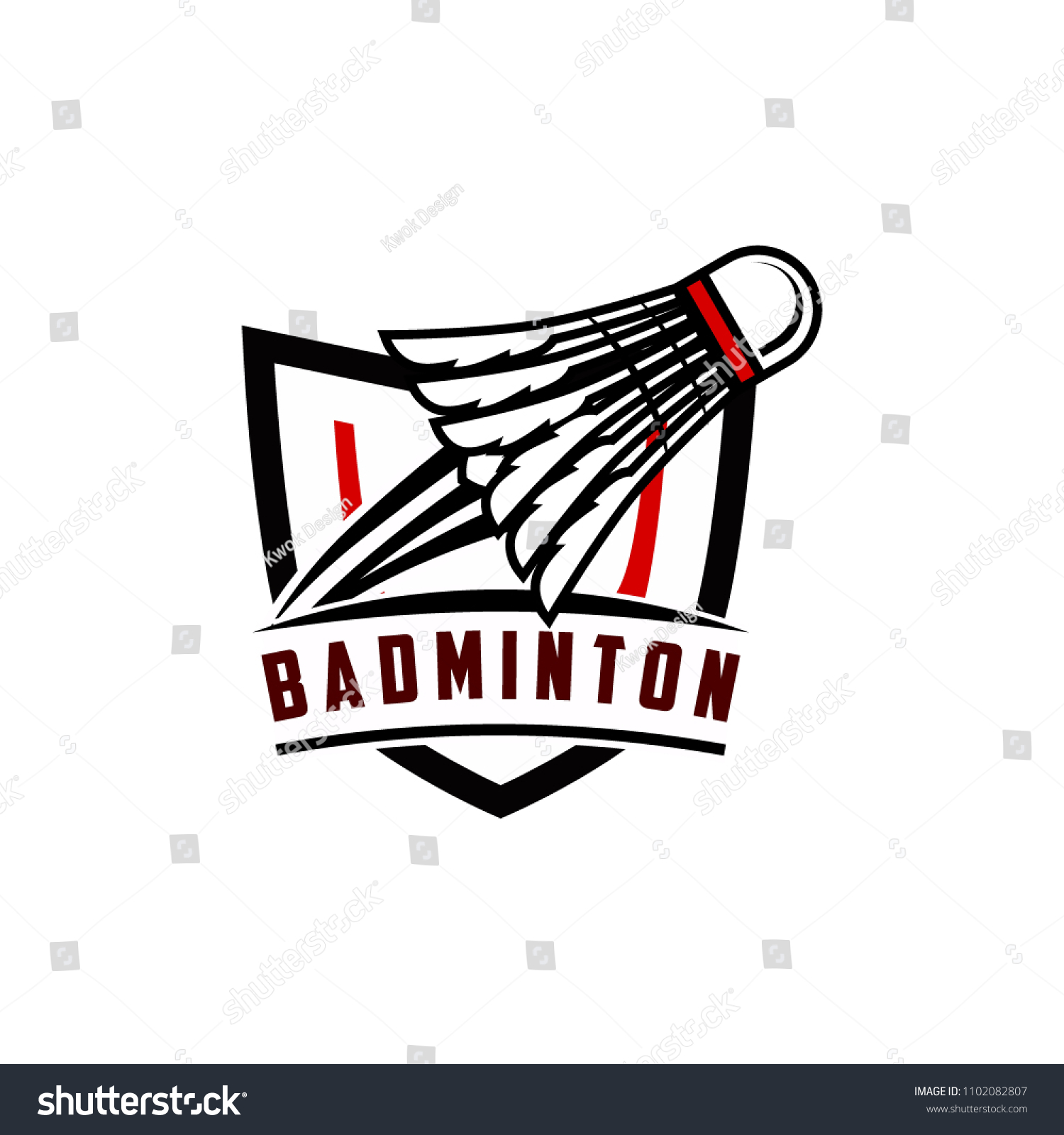 Badminton Team Design Logo Emblem Template Stock Vector (Royalty Free ...