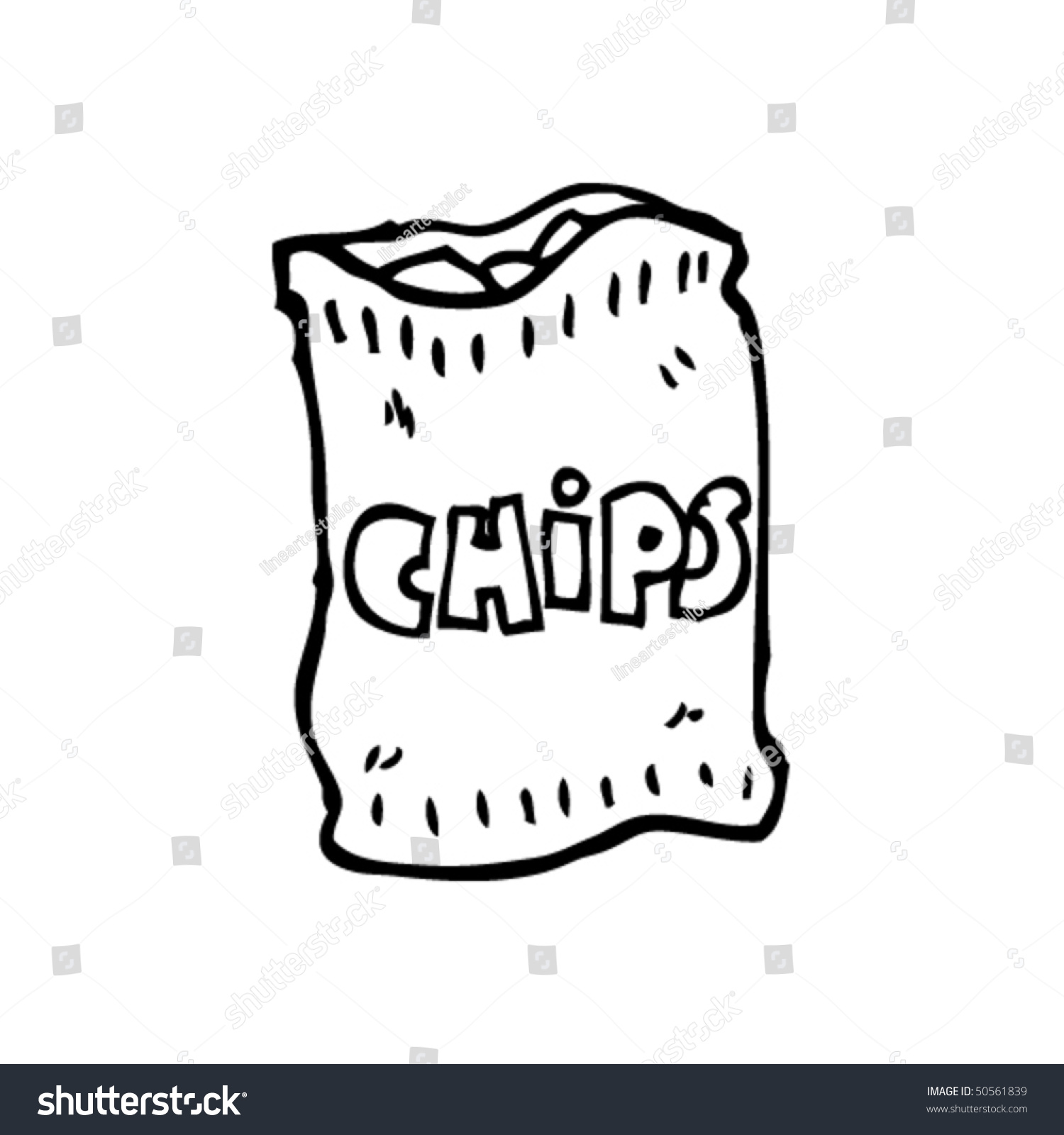 Bag Chips Drawing Stock Vector 50561839 Shutterstock