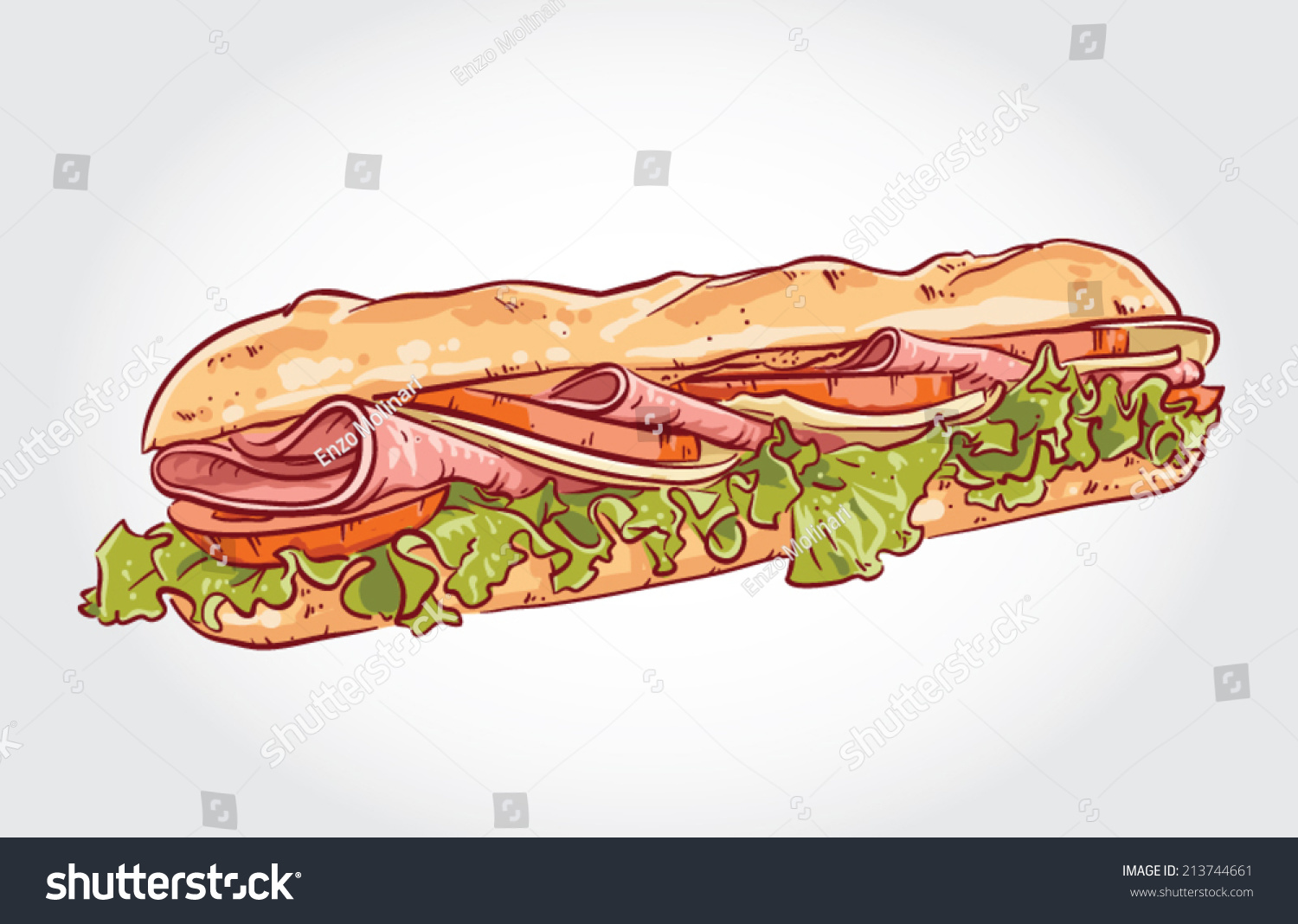 Baguette Sandwich Stock Vector Royalty Free