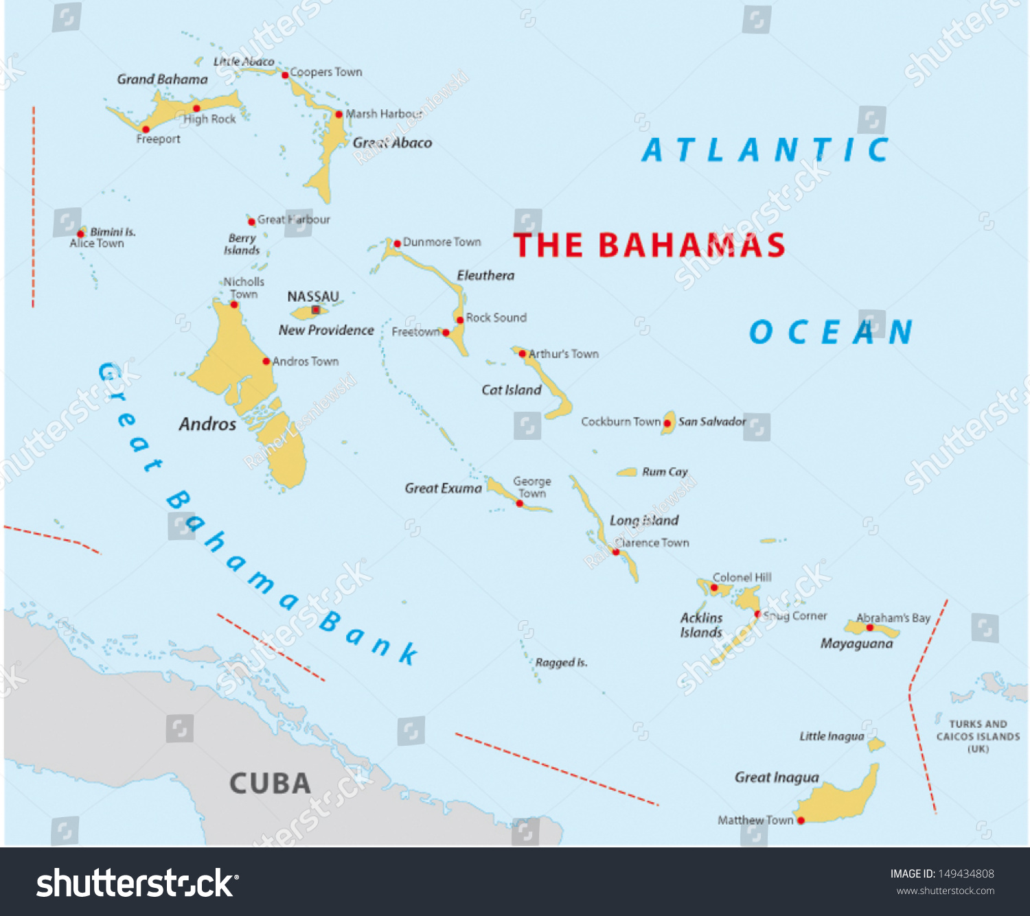 Bahamas Map Stock Vector (Royalty Free) 149434808 | Shutterstock