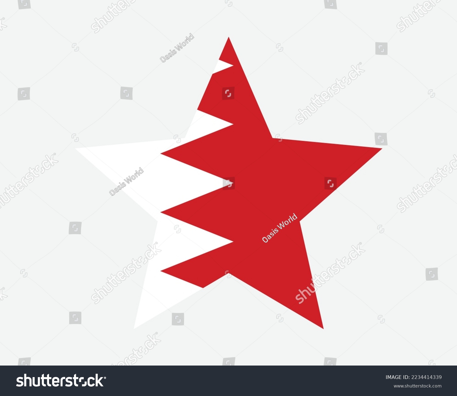 SVG of Bahrain Star Flag. Bahraini Star Shape Flag. Country National Banner Icon Symbol Vector 2D Flat Artwork Graphic Illustration svg