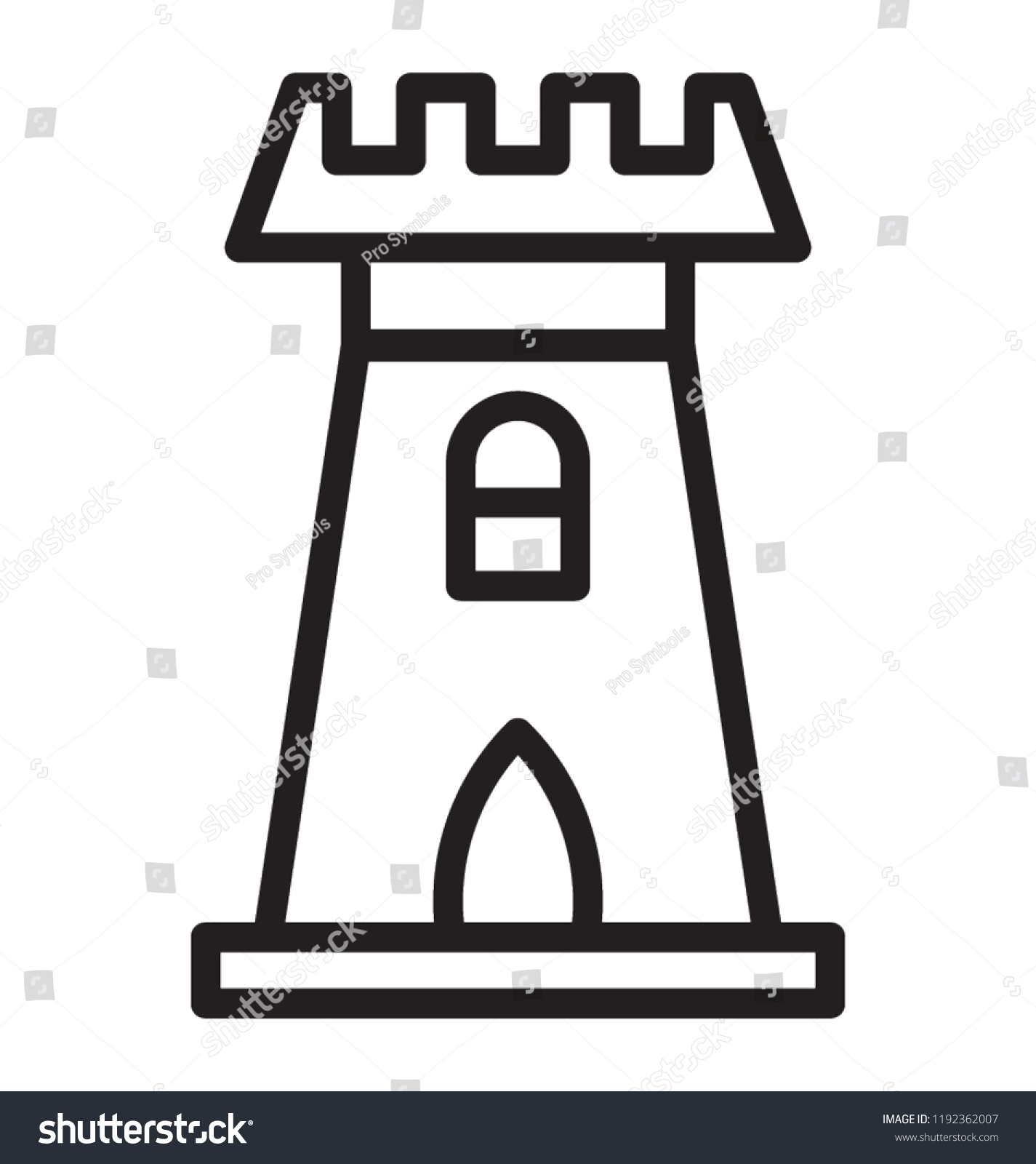 Bailey Fortification Single Pillar Medieval Castle Stock Vector ...