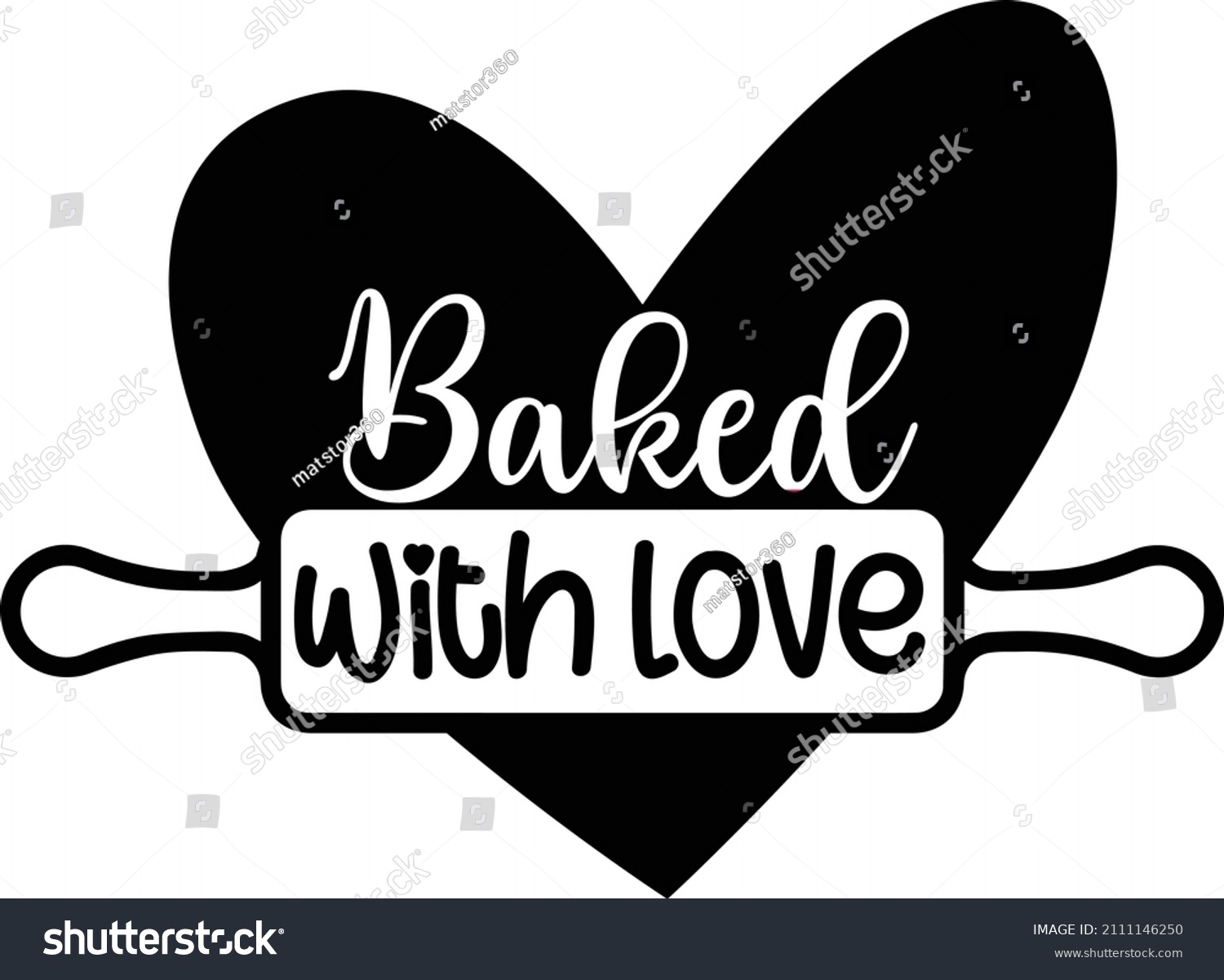SVG of baked with love t shirt design svg