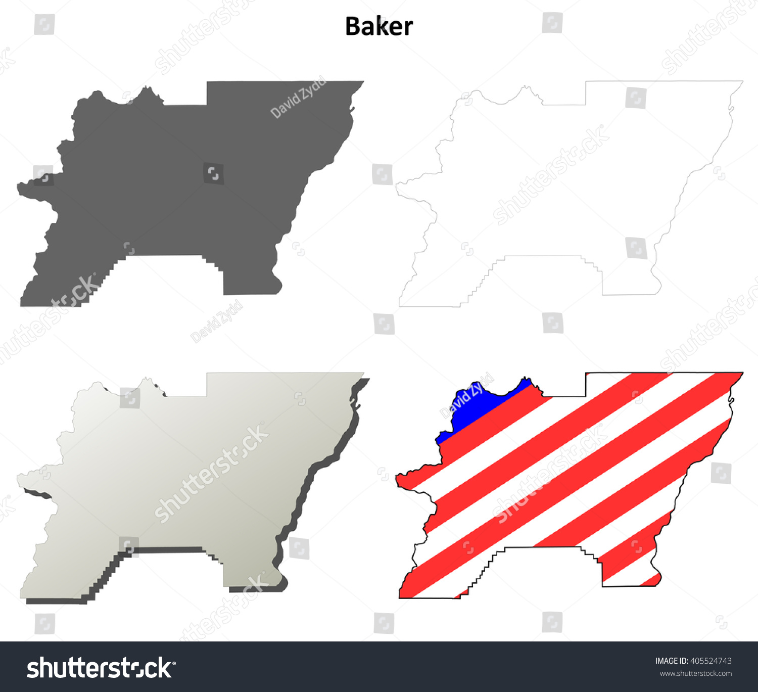 Baker County Oregon Blank Outline Map Stock Vector Royalty Free