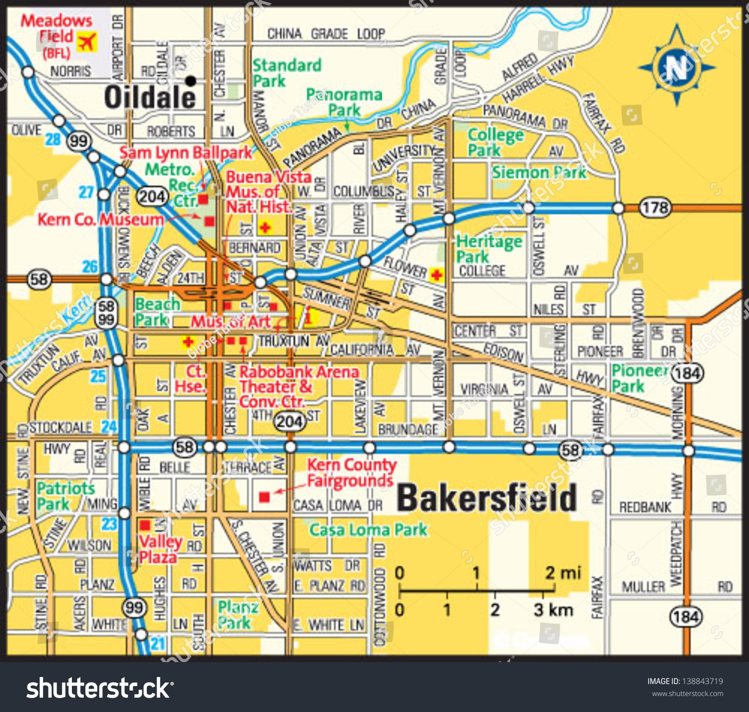 Road Map Of Bakersfield Ca