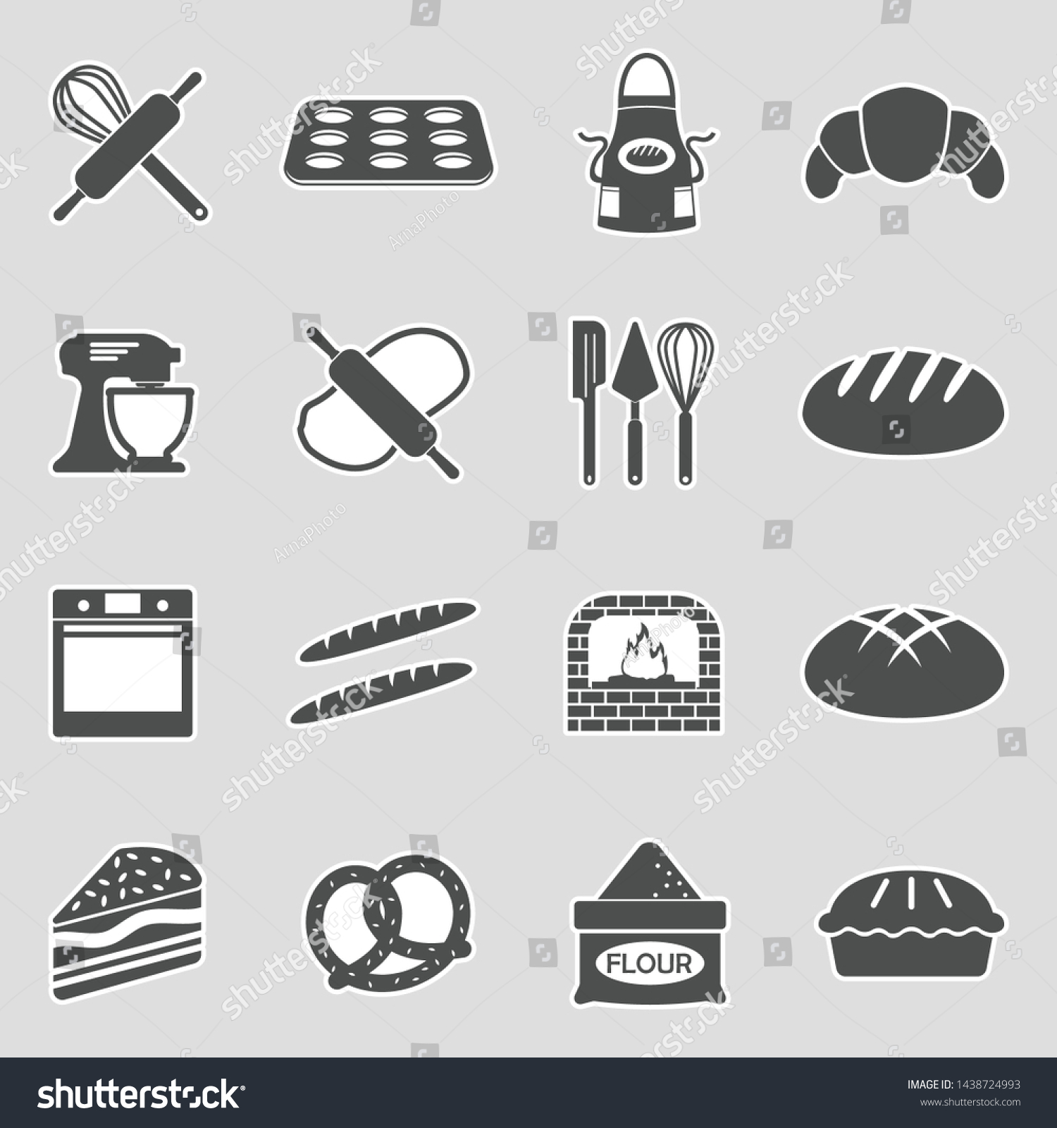 SVG of Bakery And Pastry Icons. Sticker Design. Vector Illustration. svg