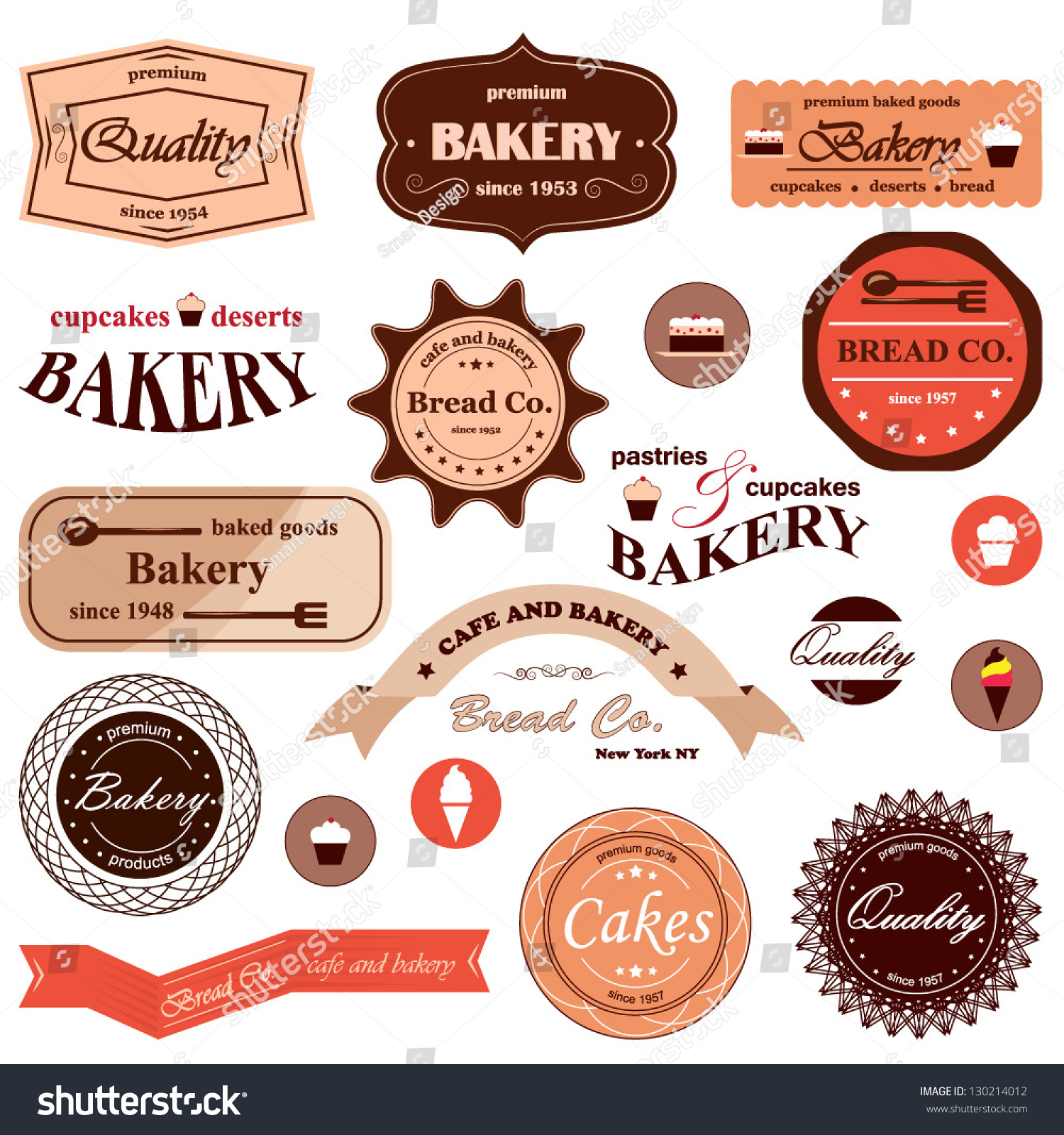 Bakery Badges And Ribbons - Vector Illustration, Graphic Design ...