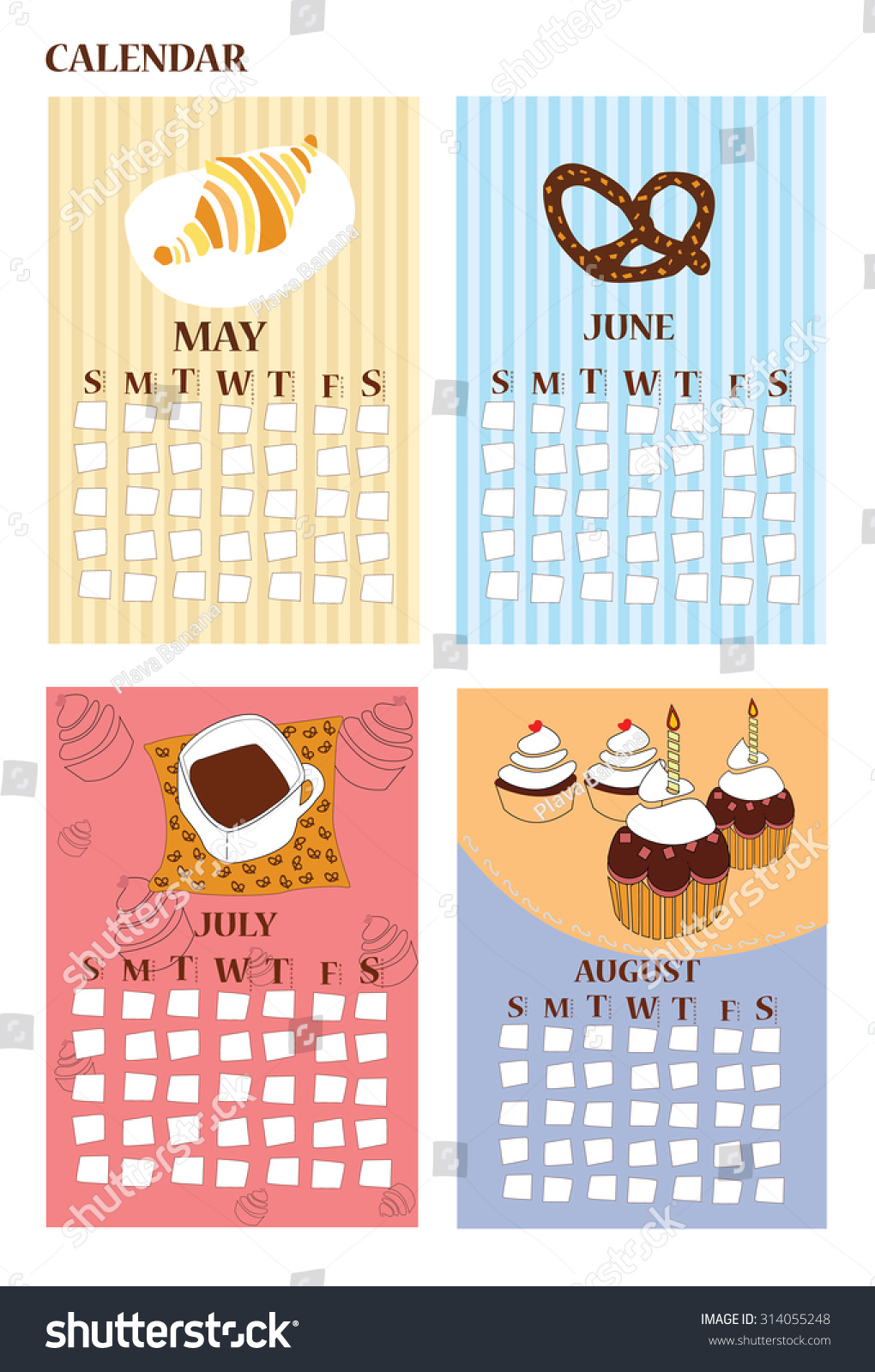 Bakery Calendar Stock Vector (Royalty Free) 314055248 Shutterstock
