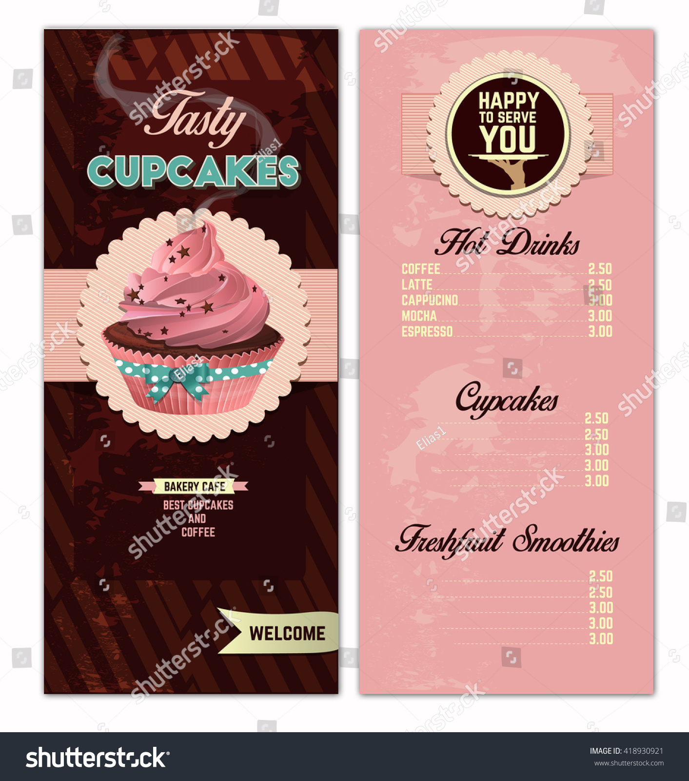 Bakery Menu Design Template Vintage Style Stock Vector (Royalty Throughout Free Bakery Menu Templates Download