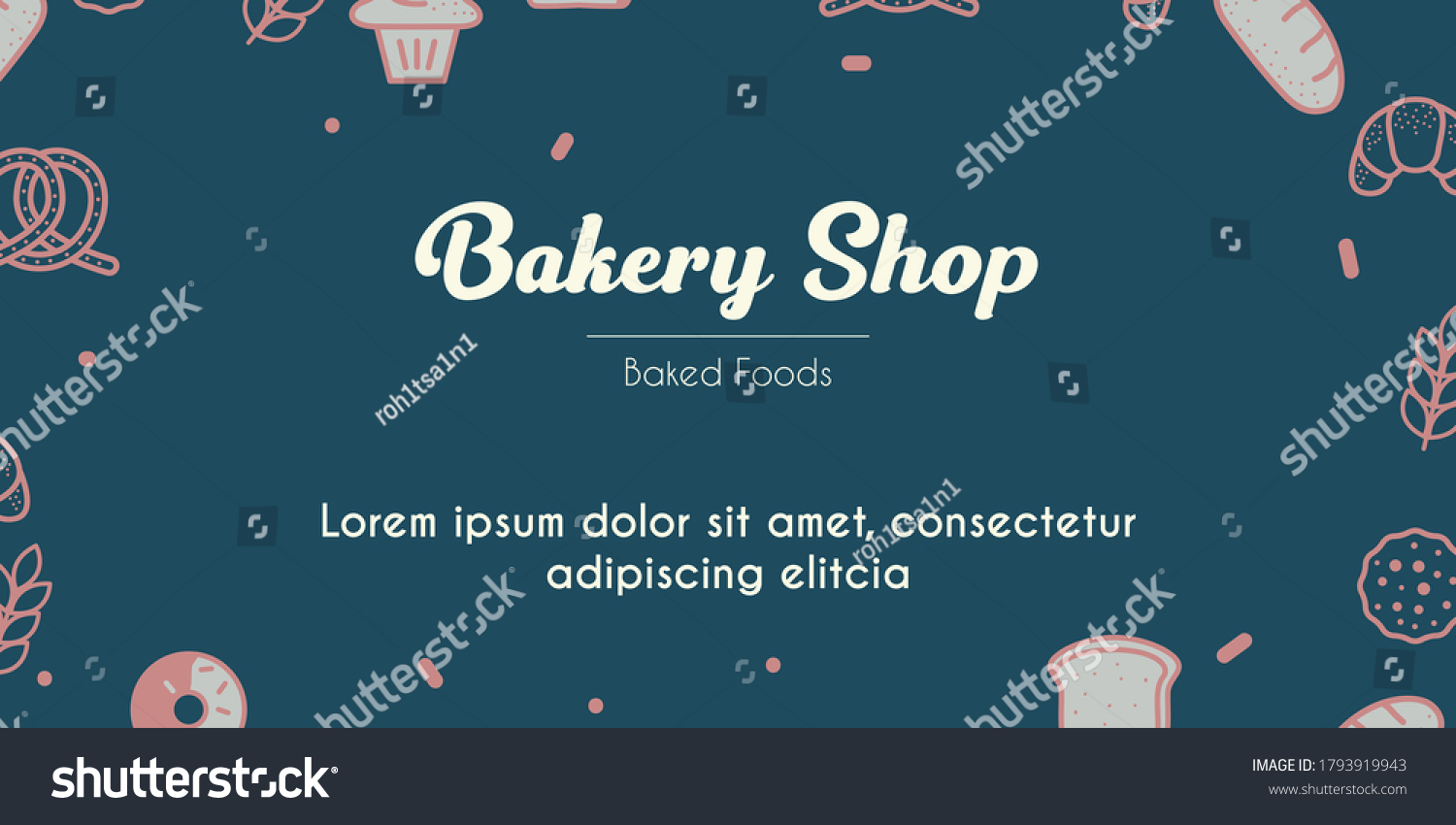 Bakery Shop Banner Bakery Icons Stock Vector (Royalty Free) 1793919943 ...