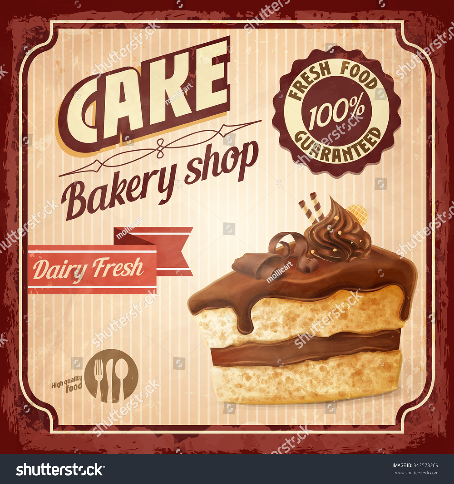 Bakery Shop Cake Stock Vector (Royalty Free) 343578269 | Shutterstock