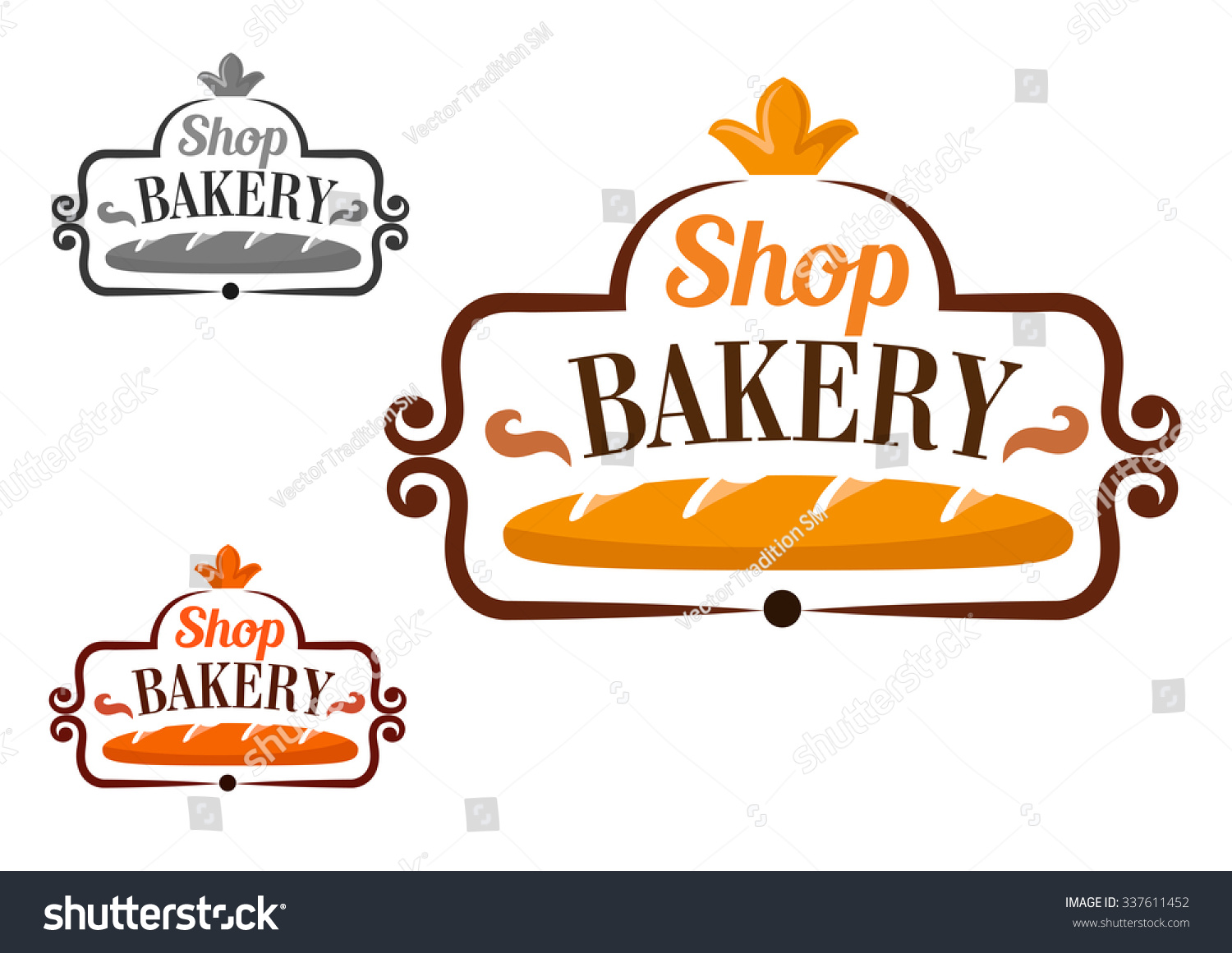 Bakery Shop Emblem Signboard Design Long Stock Vector (Royalty Free ...