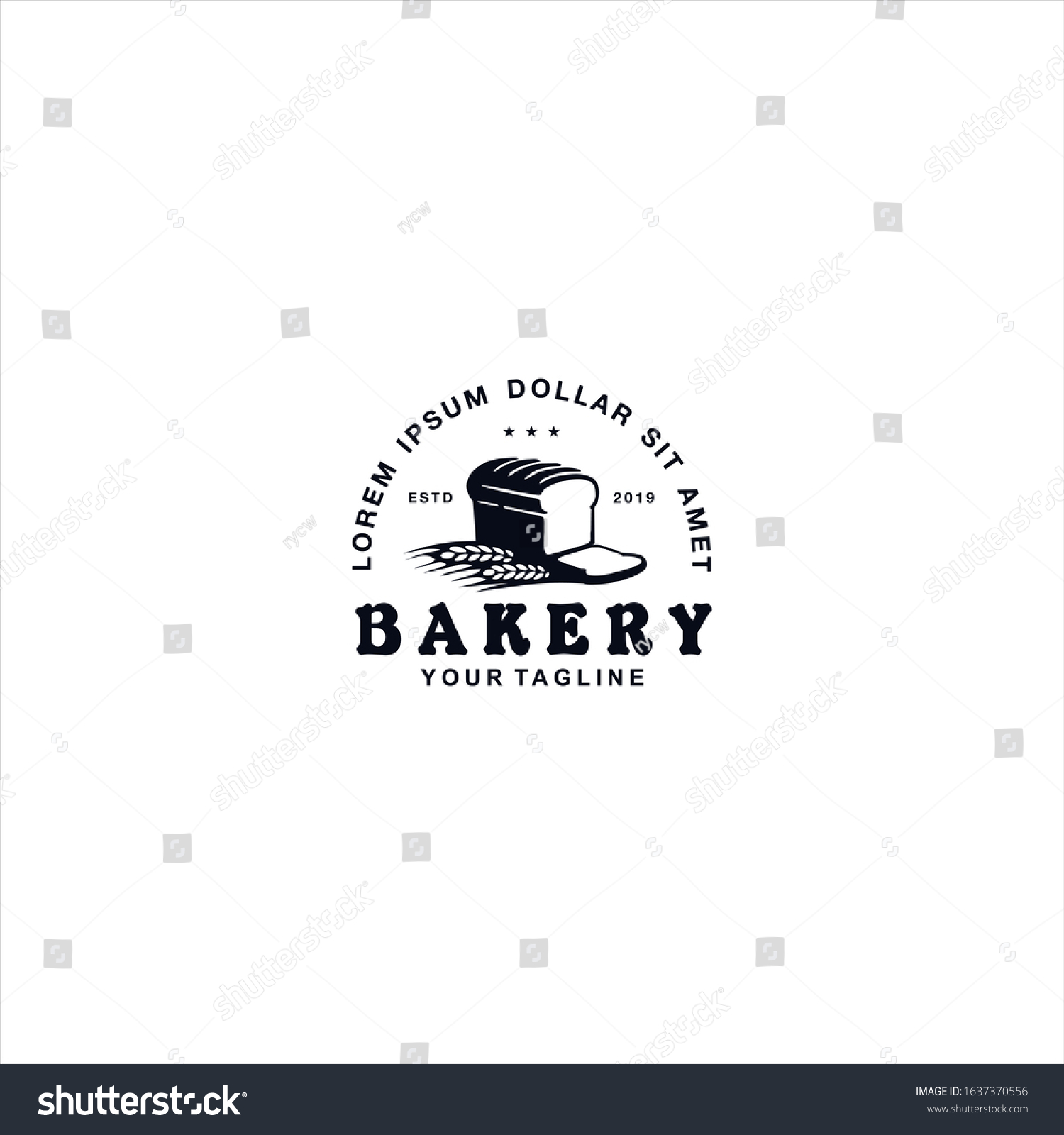 Bakery Shop Logo Design Template Idea Stock Vector (Royalty Free