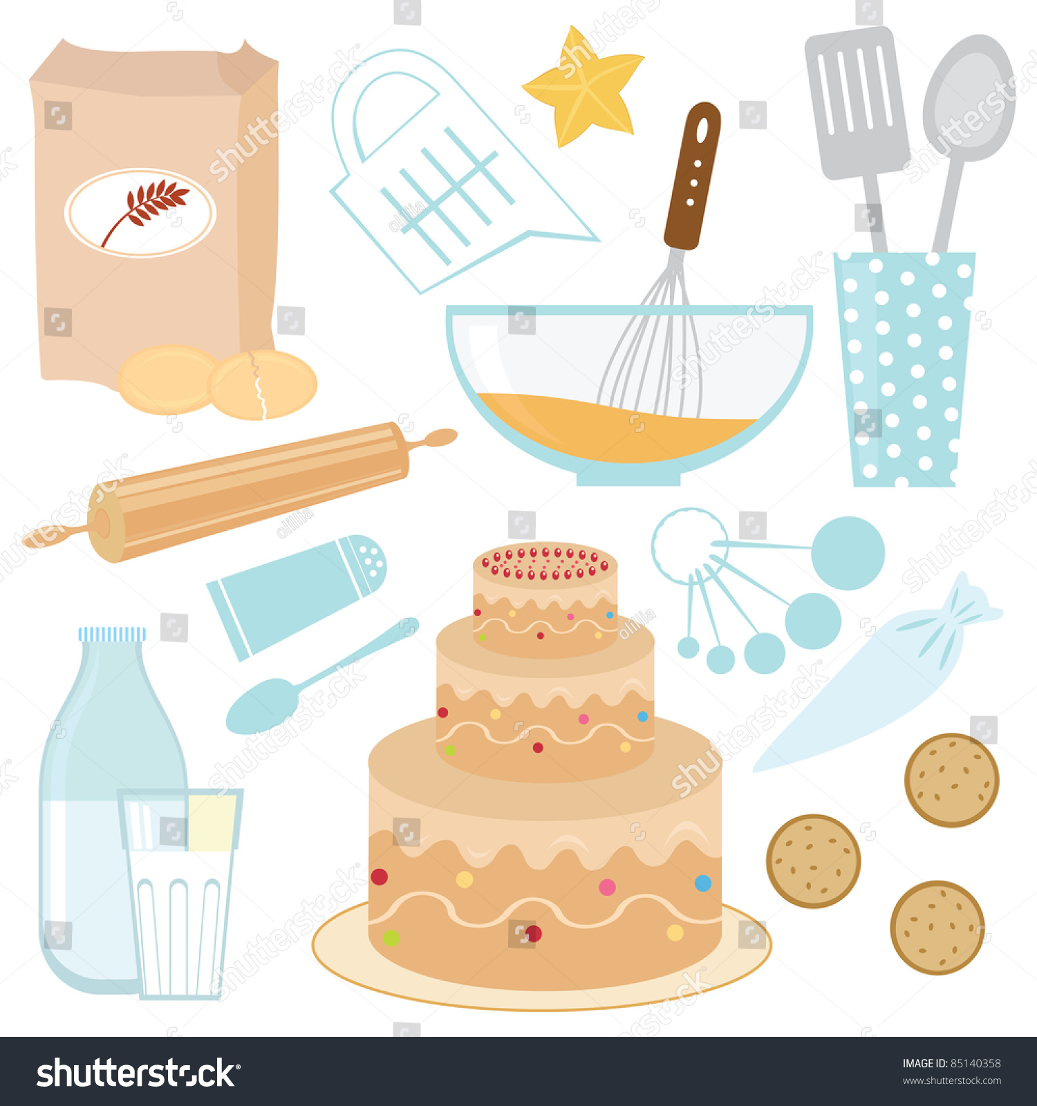 Baking Cake Stock Vector 85140358 - Shutterstock