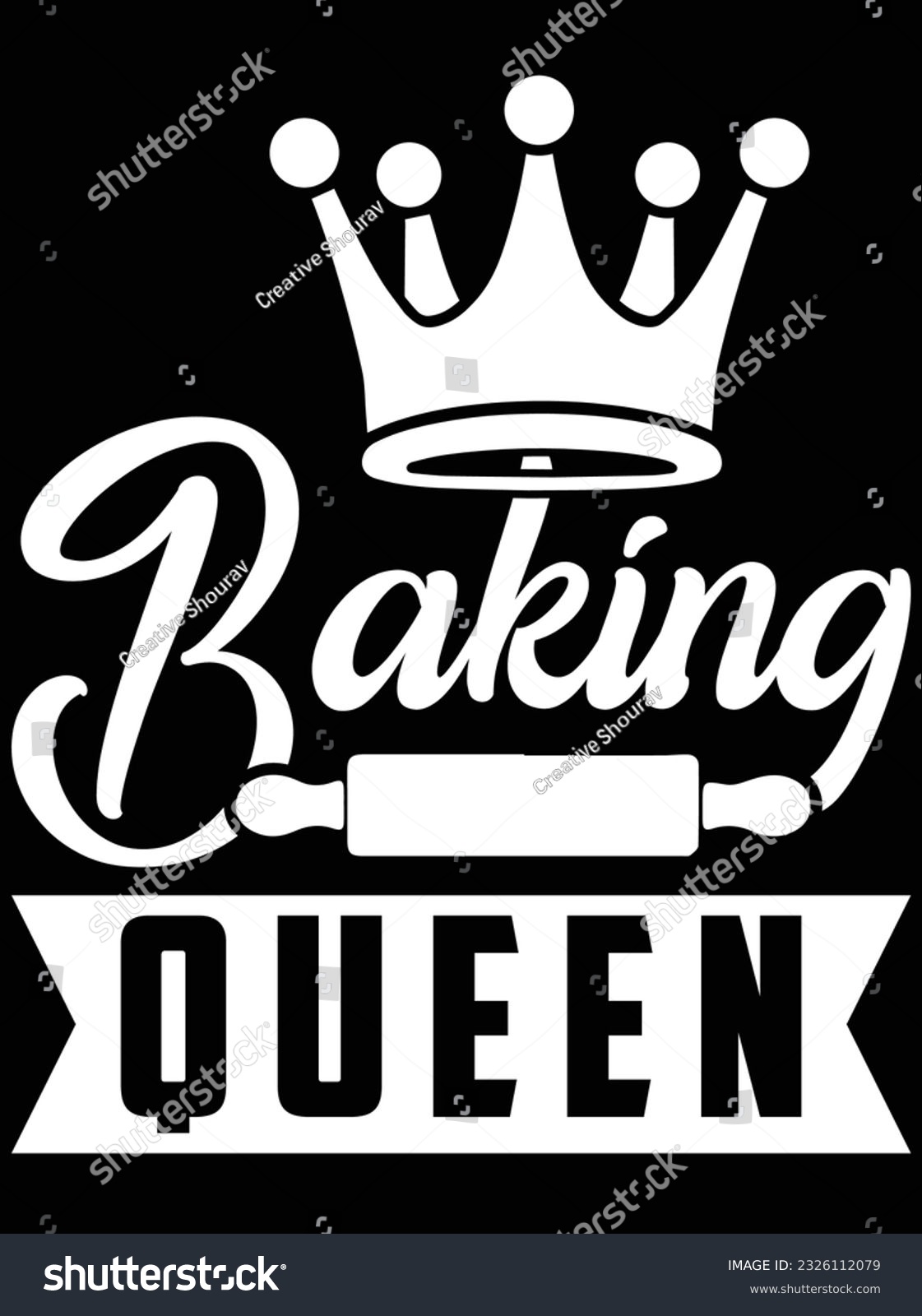 SVG of Baking queen vector art design, eps file. design file for t-shirt. SVG, EPS cuttable design file svg