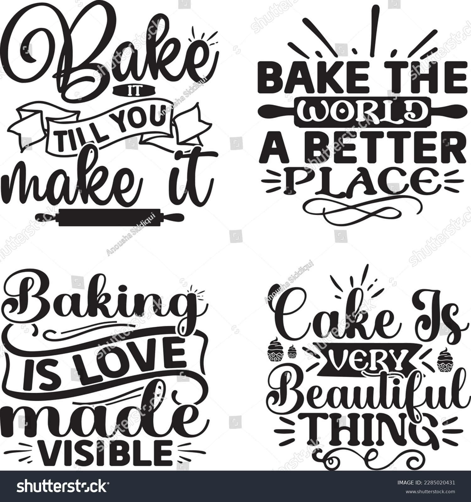 SVG of Baking Quotes svg Bundle. Quotes about baking, Kitchen Baking cut files Bundle of 15 svg eps Files for Cutting Machines Cameo Cricut, Kitchen Baking Quotes svg