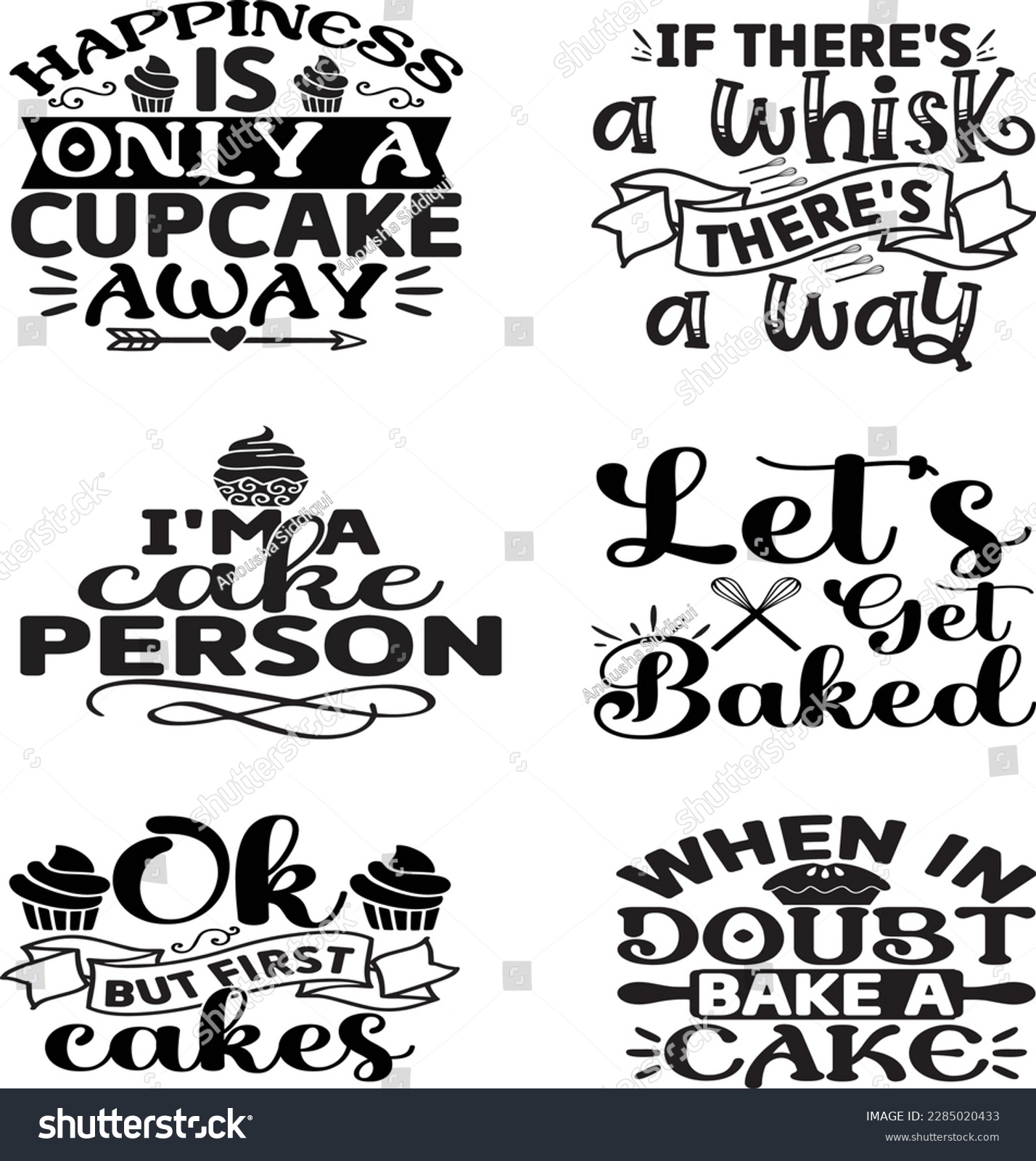 SVG of Baking Quotes svg Bundle. Quotes about baking, Kitchen Baking cut files Bundle of 15 svg eps Files for Cutting Machines Cameo Cricut, Kitchen Baking Quotes svg