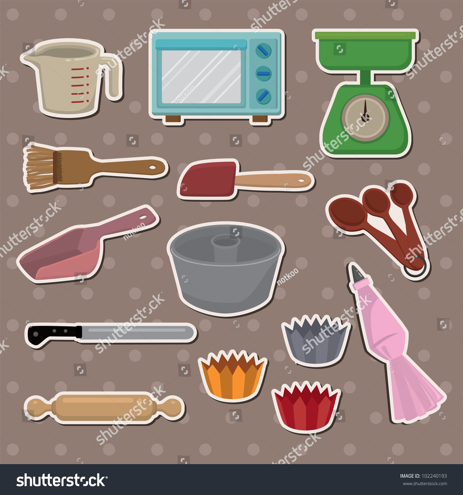 Baking Stickers Stock Vector Illustration 102240193 : Shutterstock