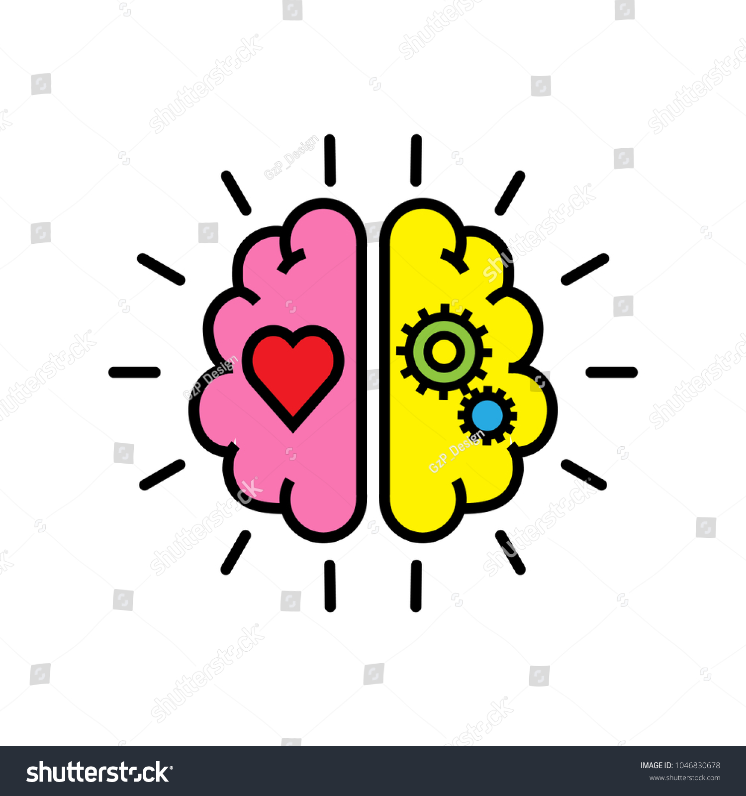 Balance Between Logic Emotion Stock Vector Royalty Free