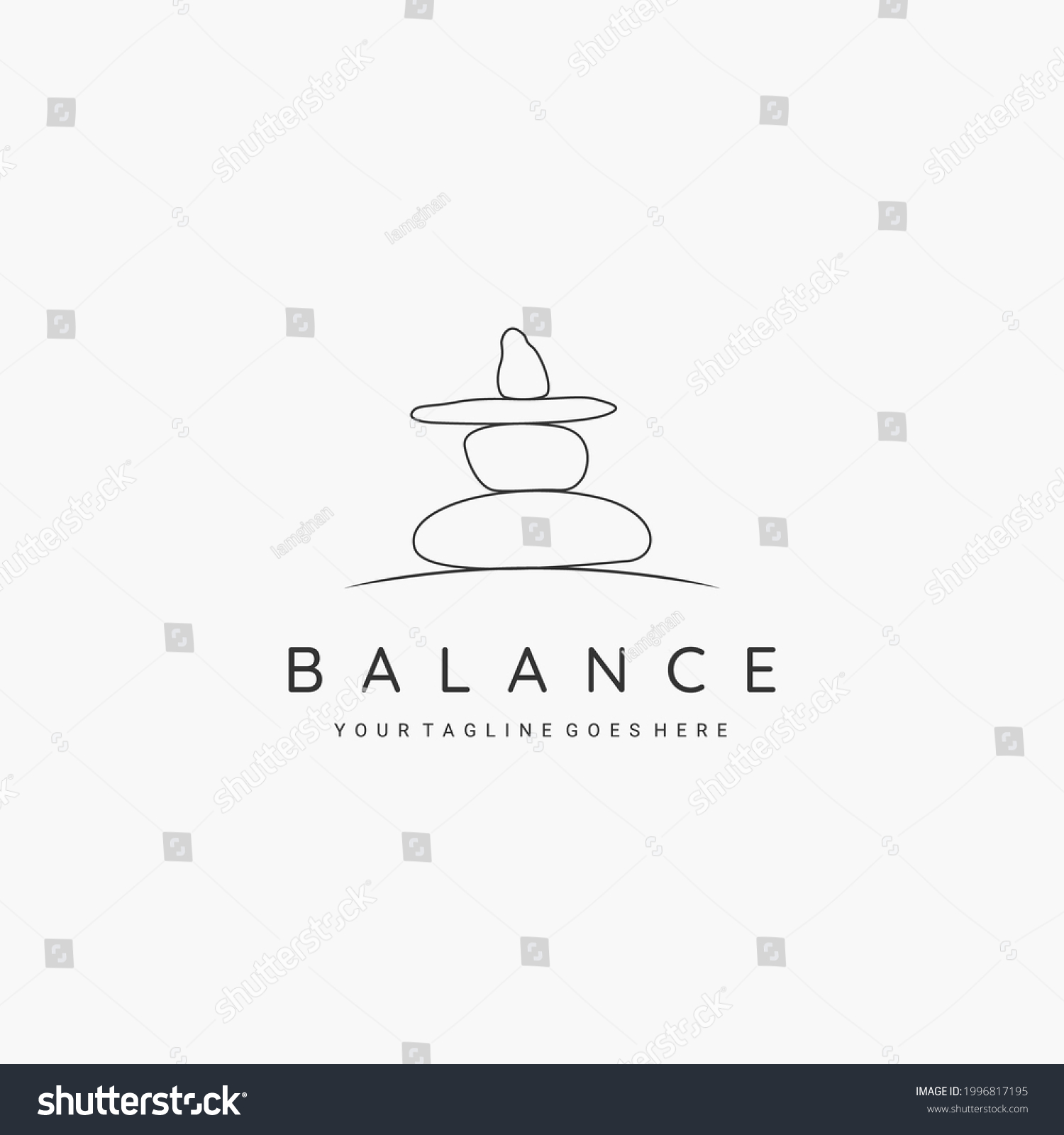 Balance Line Art Minimalist Logo Vector Stock Vector (Royalty Free ...