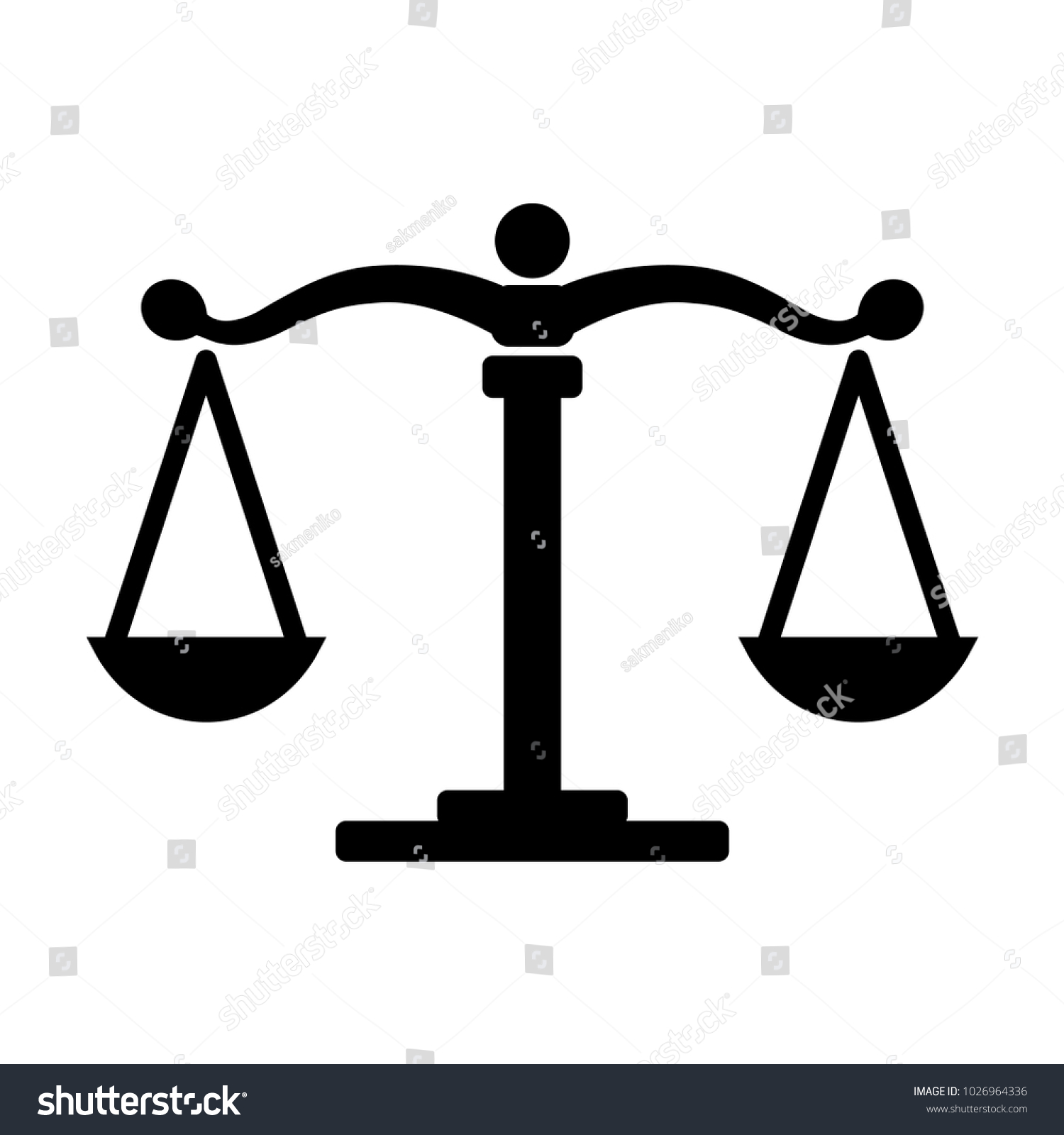 Balance Justice Icon Vector Stock Vector Royalty Free