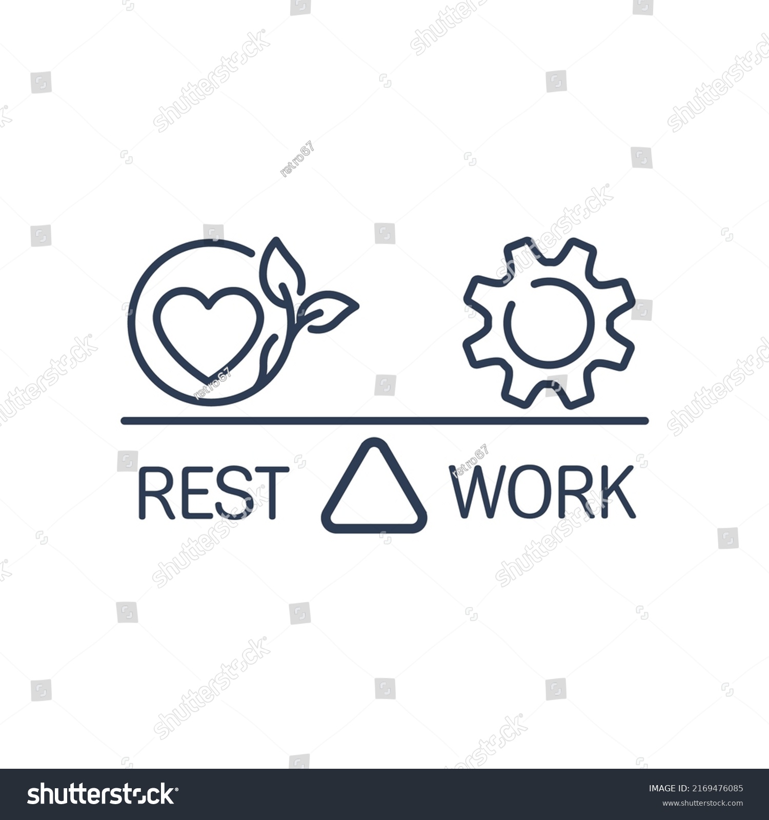 Balance Work Rest Vector Linear Icon Stock Vector (Royalty Free ...
