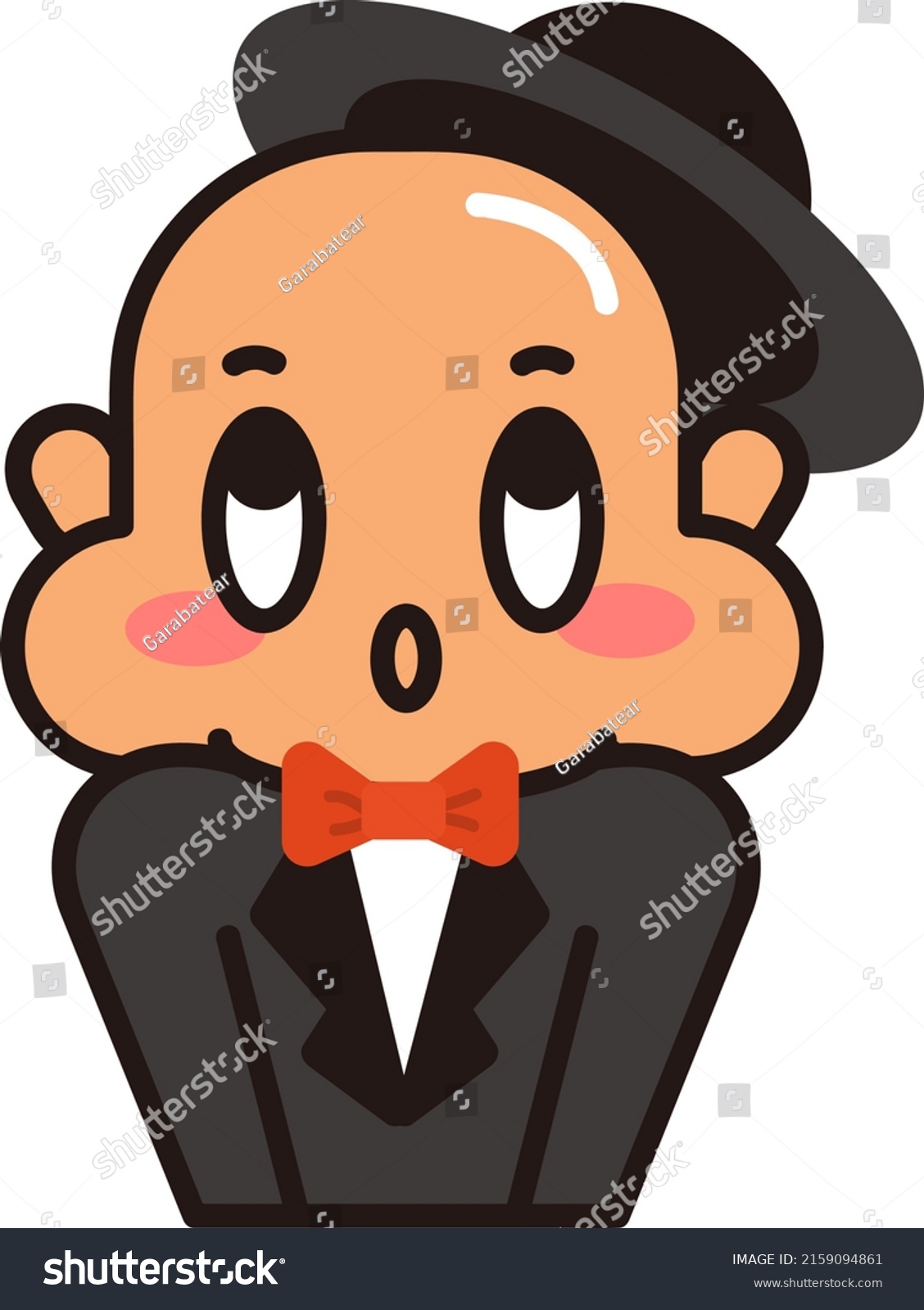 Bald Boy 12 Social Phobia Character Stock Vector (Royalty Free