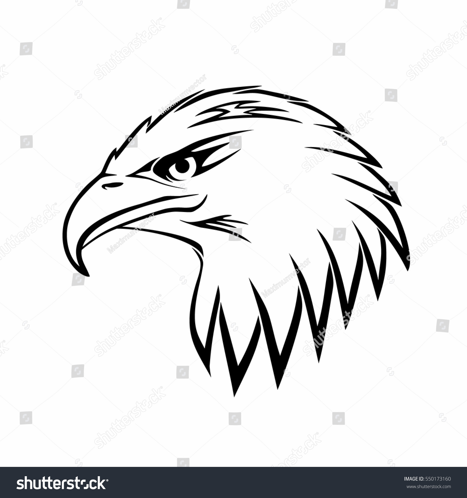 Bald Eagle Head Logo Stylized Head Stock Vector 550173160 - Shutterstock