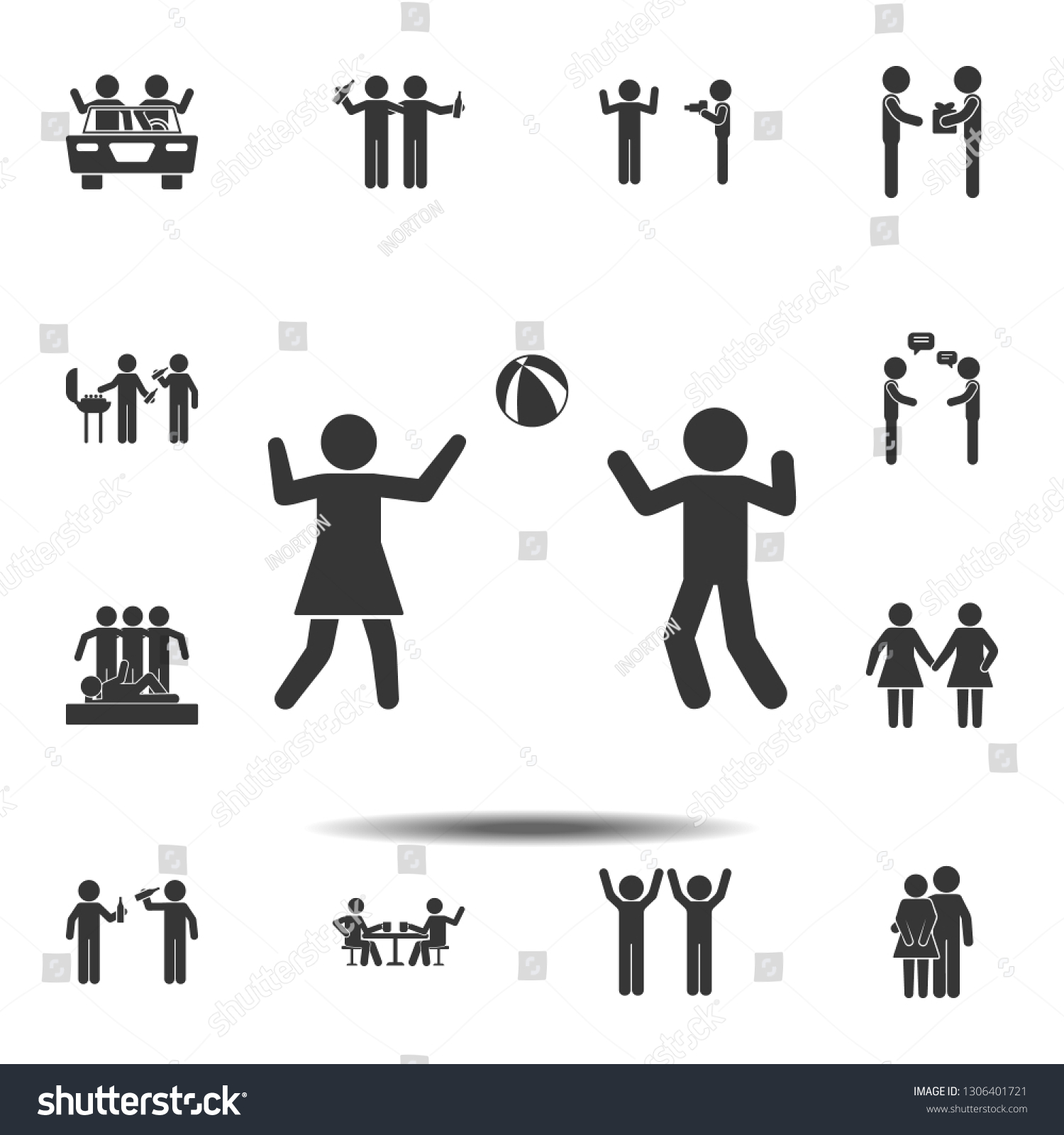 SVG of Ball game with a friend icon. Simple glyph, flat vector element of friendship icons set for UI and UX, website or mobile application svg