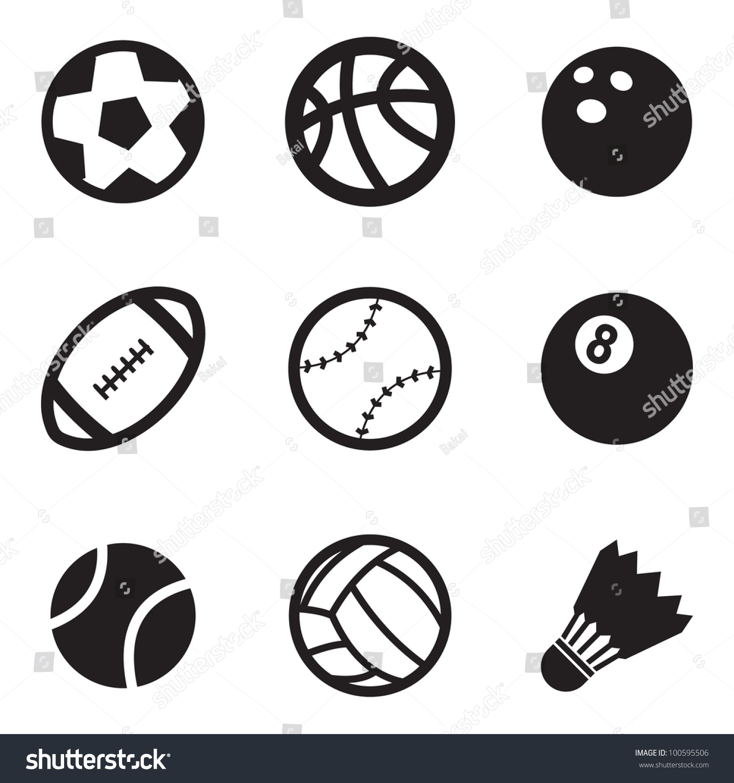 Ball Icons Stock Vector 100595506 : Shutterstock