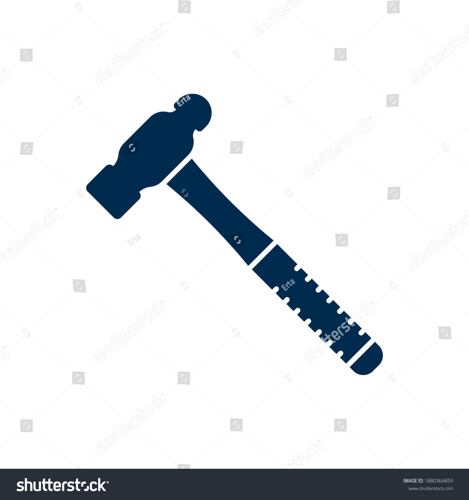 SVG of Ball pein hammer icon flat style isolated on white background. Vector illustration svg