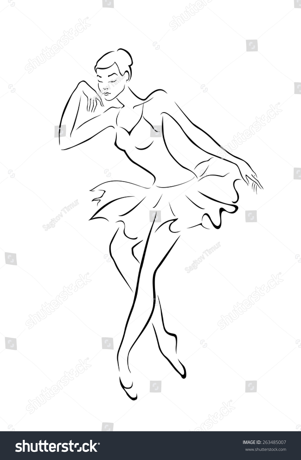 Ballerina Silhouette Vector Illustration Stock Vector (Royalty Free ...