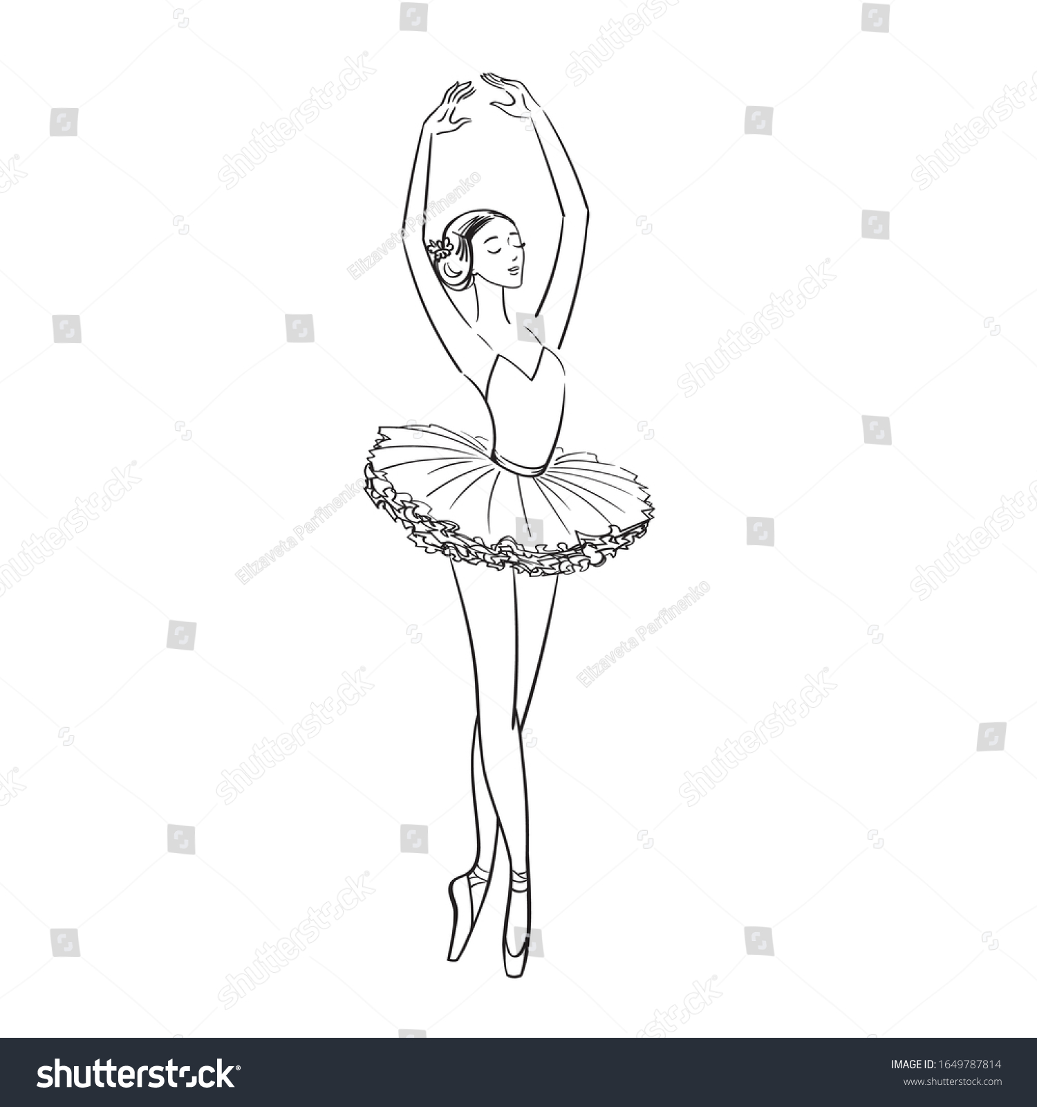 Ballet Dancer Silhouette Realistic Ballerina Beautiful Stock Vector ...