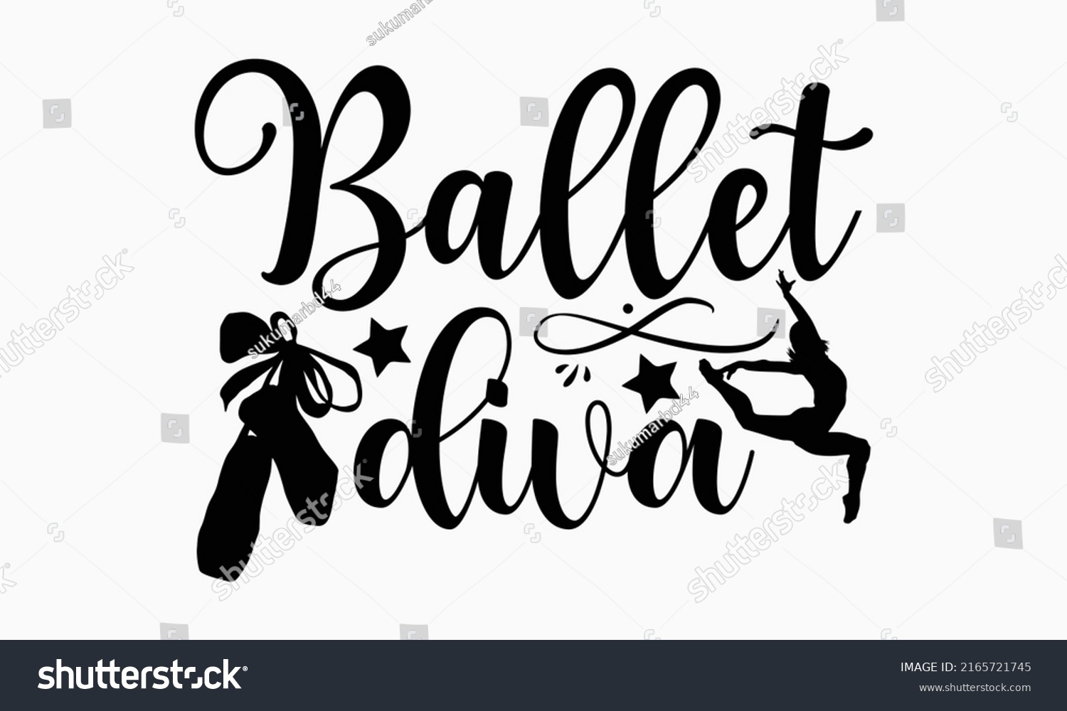 SVG of Ballet diva - Ballet t shirt design, SVG Files for Cutting, Handmade calligraphy vector illustration, Hand written vector sign, EPS svg