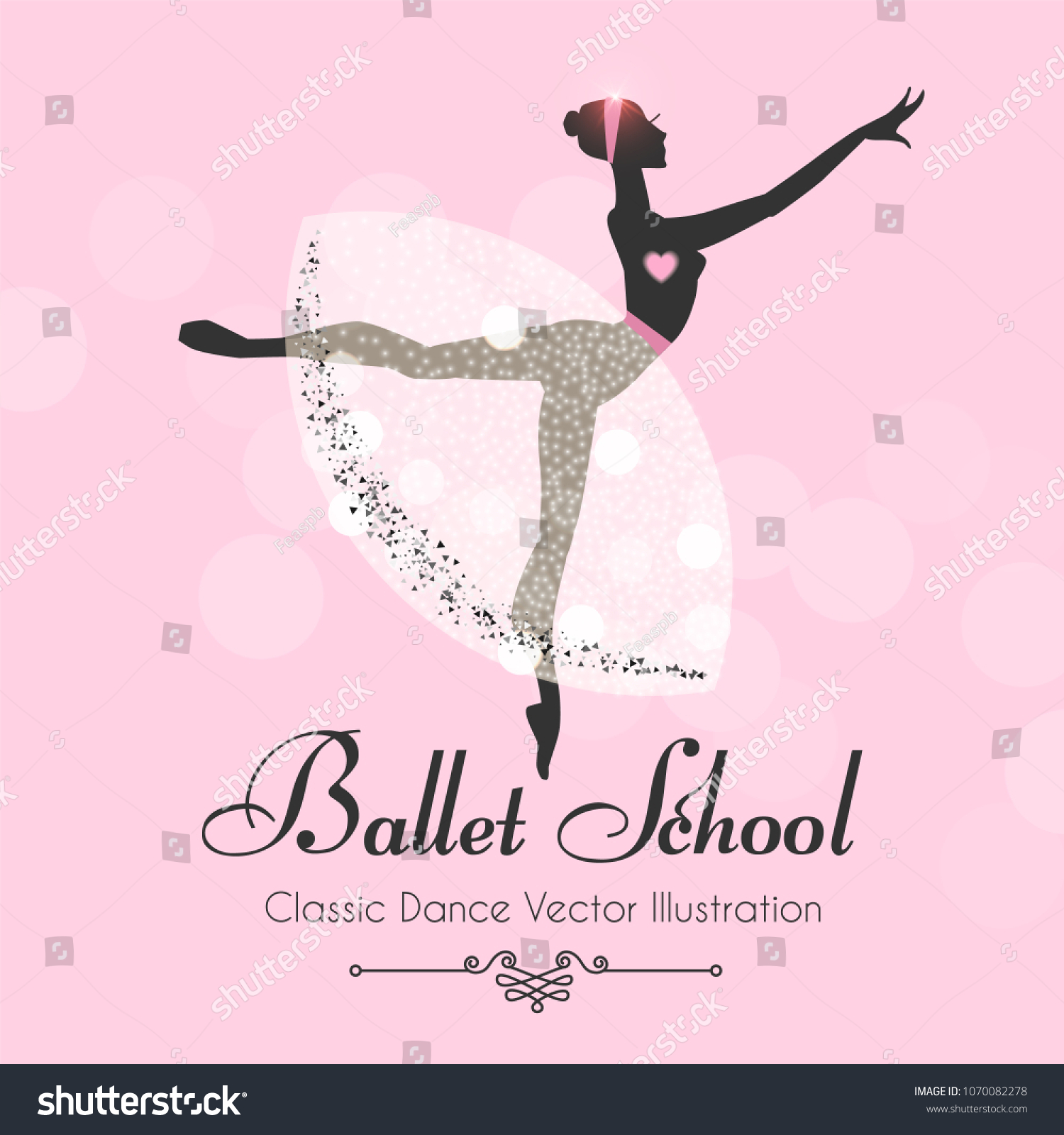 ballet school flyer template ballerina silhouette stock vector