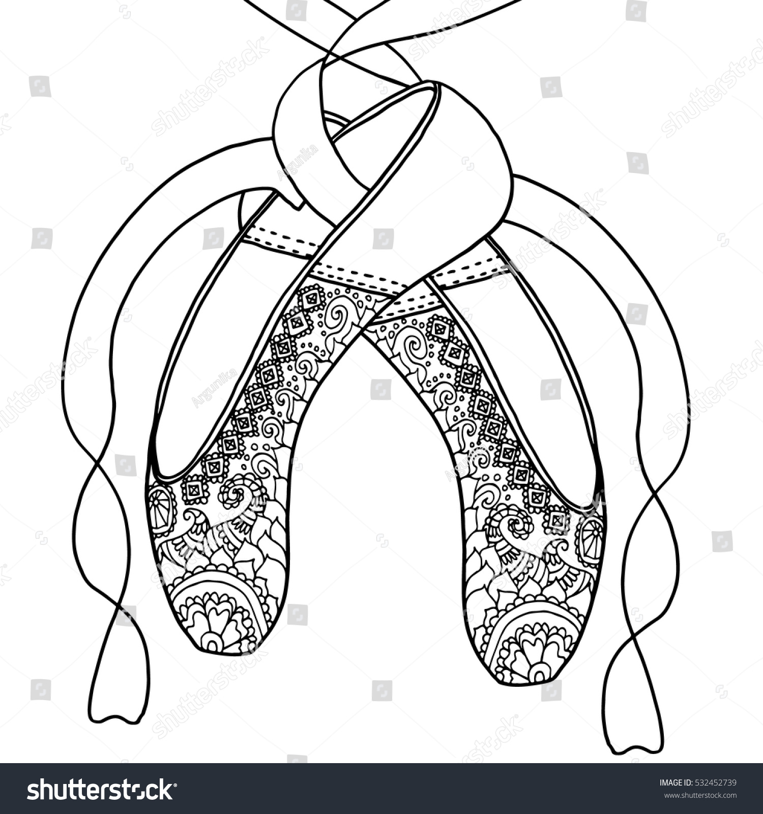 Download Ballet Shoes Pointe Adult Coloring Book Stock Vector ...