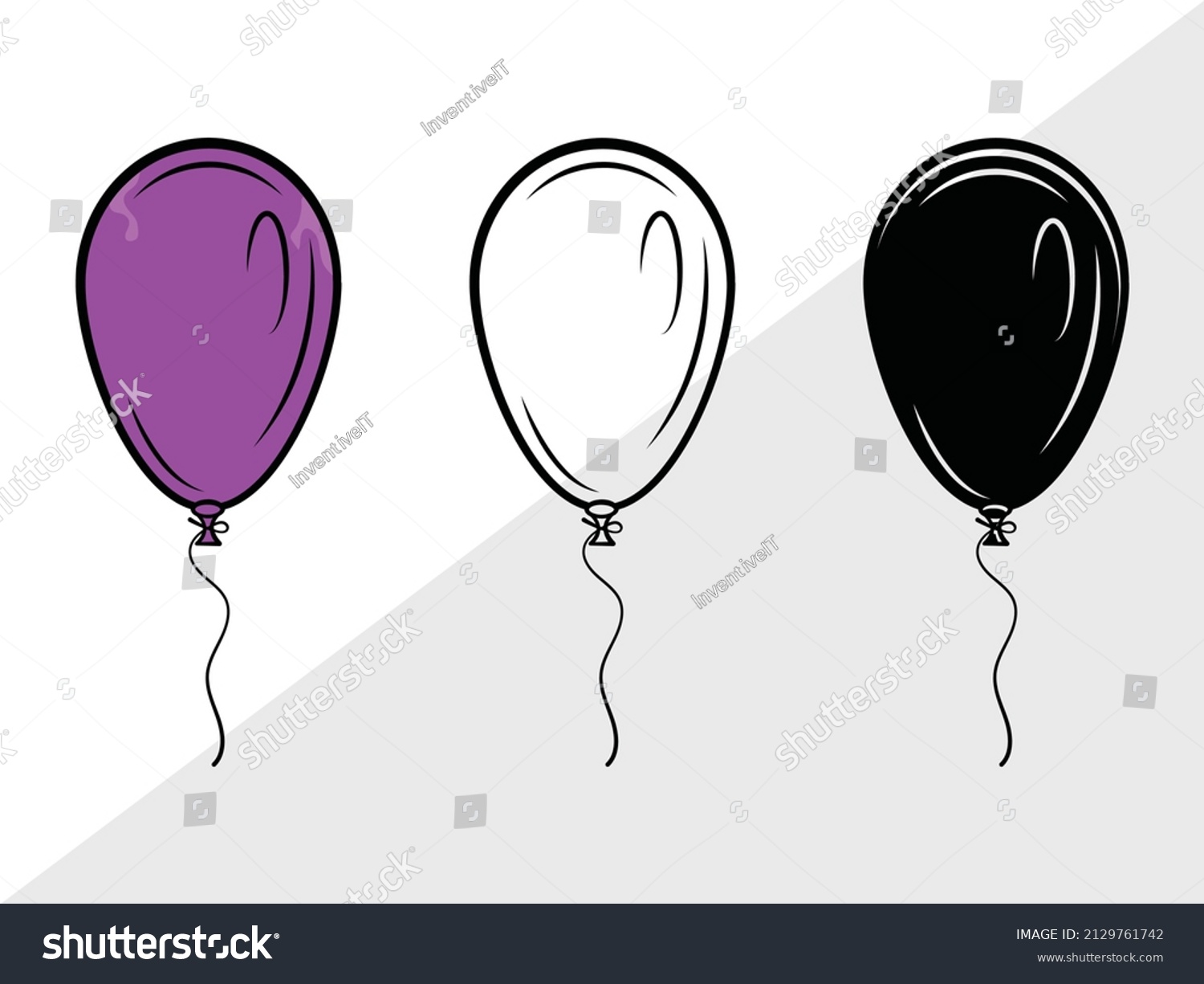 SVG of Balloon clipart Printable Vector Illustration svg