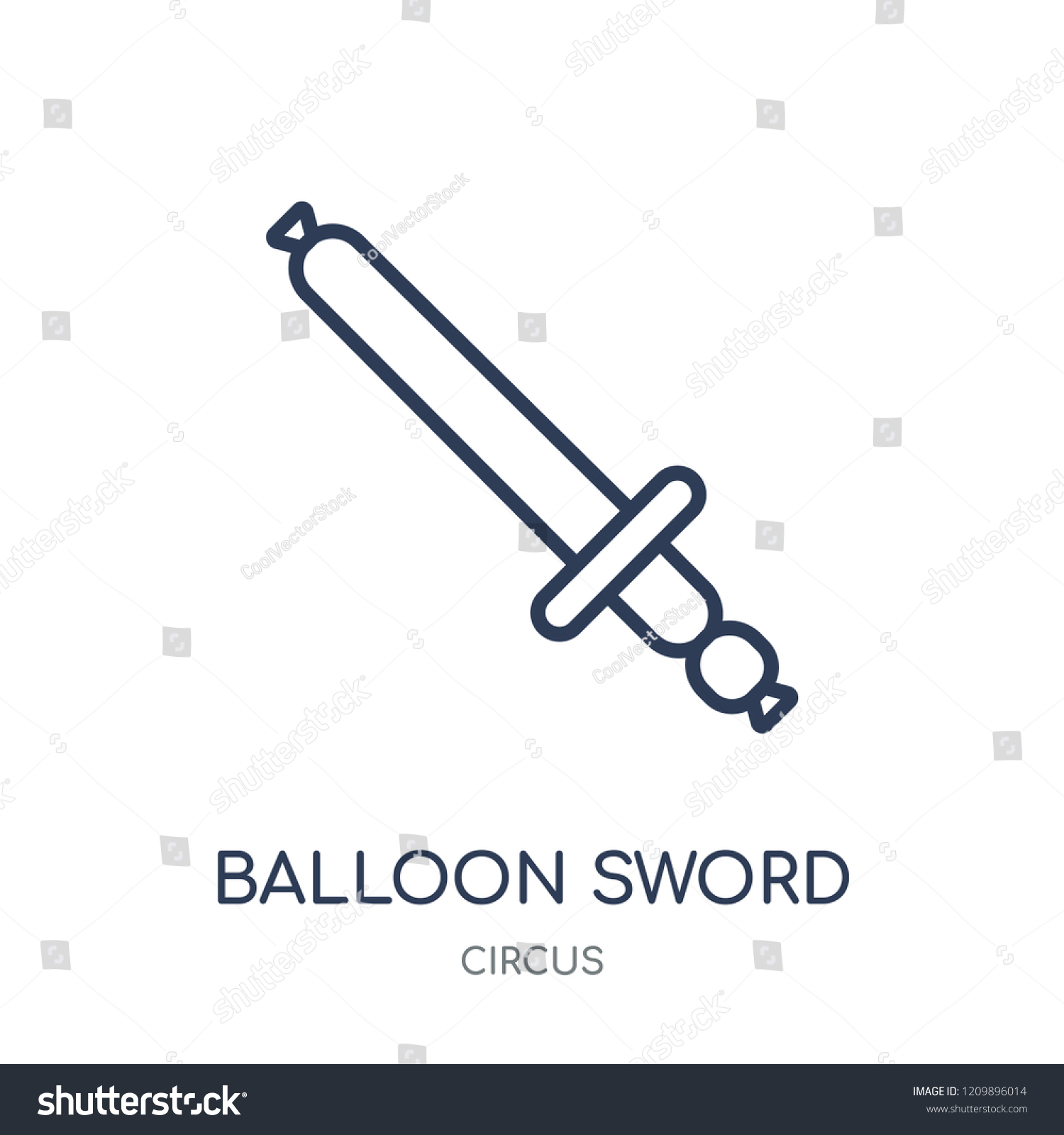 Balloon Sword Icon Balloon Sword Linear Stock Vector (Royalty Free ...