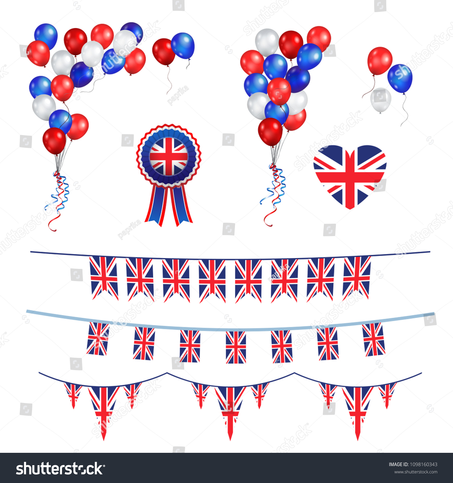 SVG of Balloons and Union Jack flag svg
