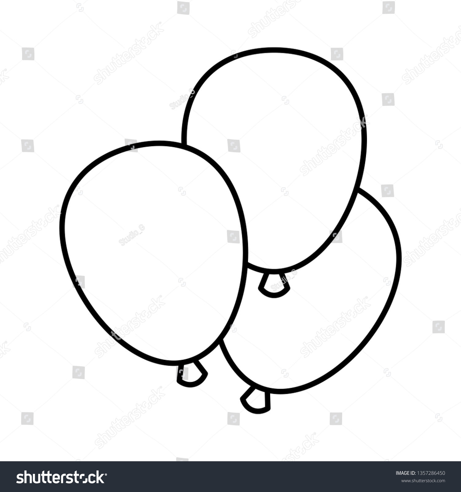 Balloons Helium Floating Icon Stock Vector Royalty Free 1357286450